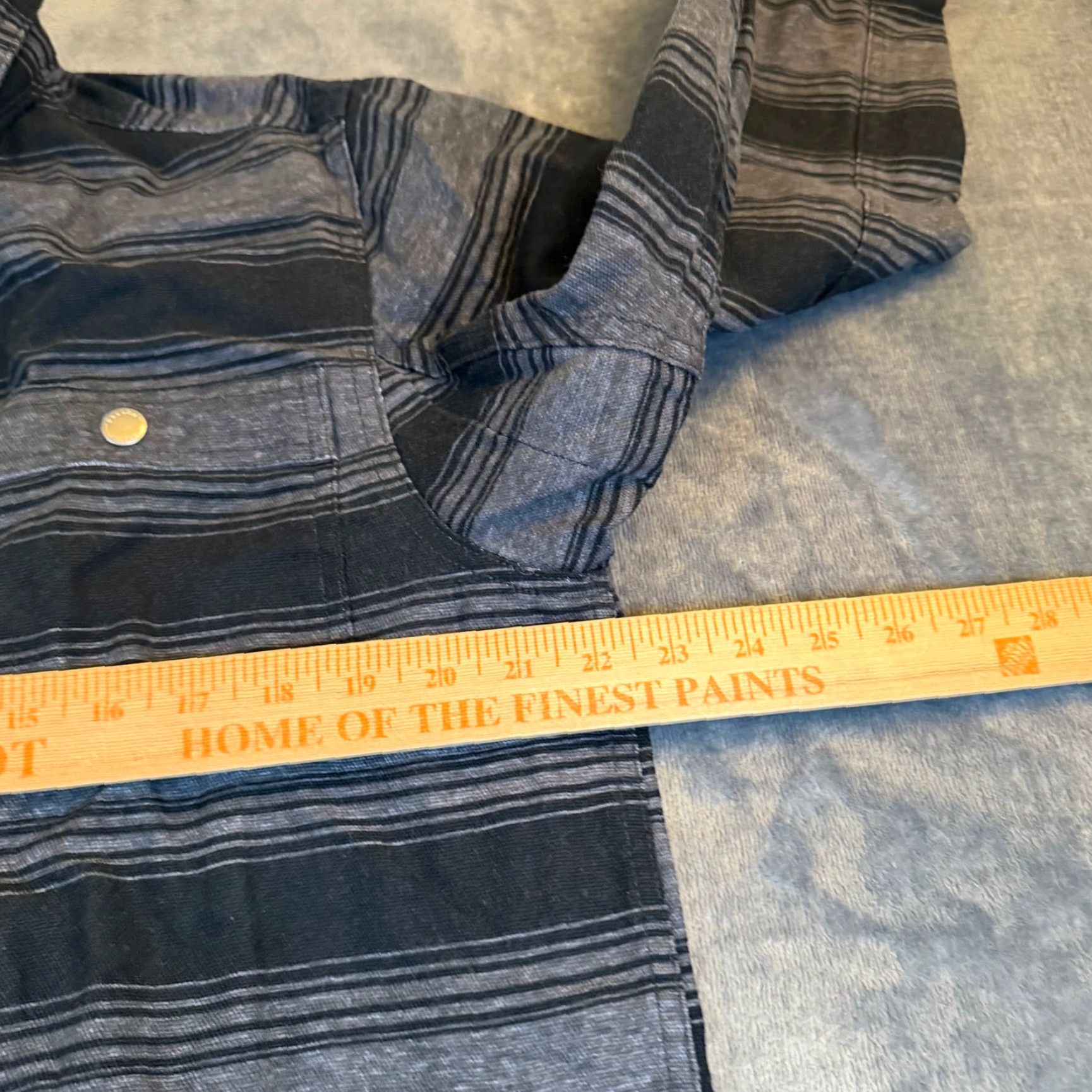 Duluth Trading Company Duluth Trading Co Striped Shirt Jacket Mens Medium Gray Flannel Lined Snap Shirt Jacket Size US M / EU 48-50 / 2 - 6 Thumbnail