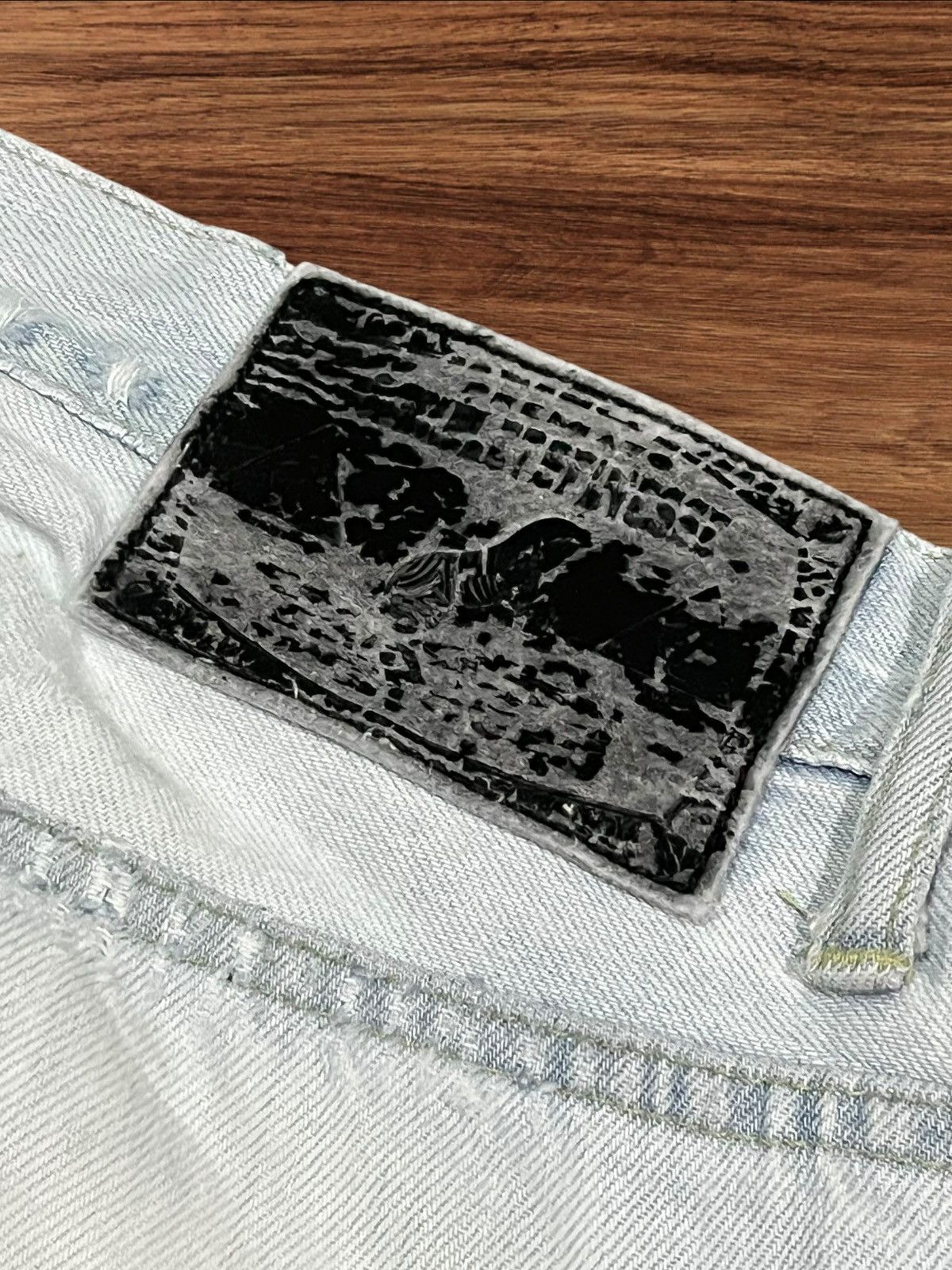 If Six Was Nine × Japanese Brand × Le Grande Bleu (L.G.B.) Vintage Japanese Brand Light Blue Washed Trashed Ripped Jean Size US 32 / EU 48 - 11 Thumbnail