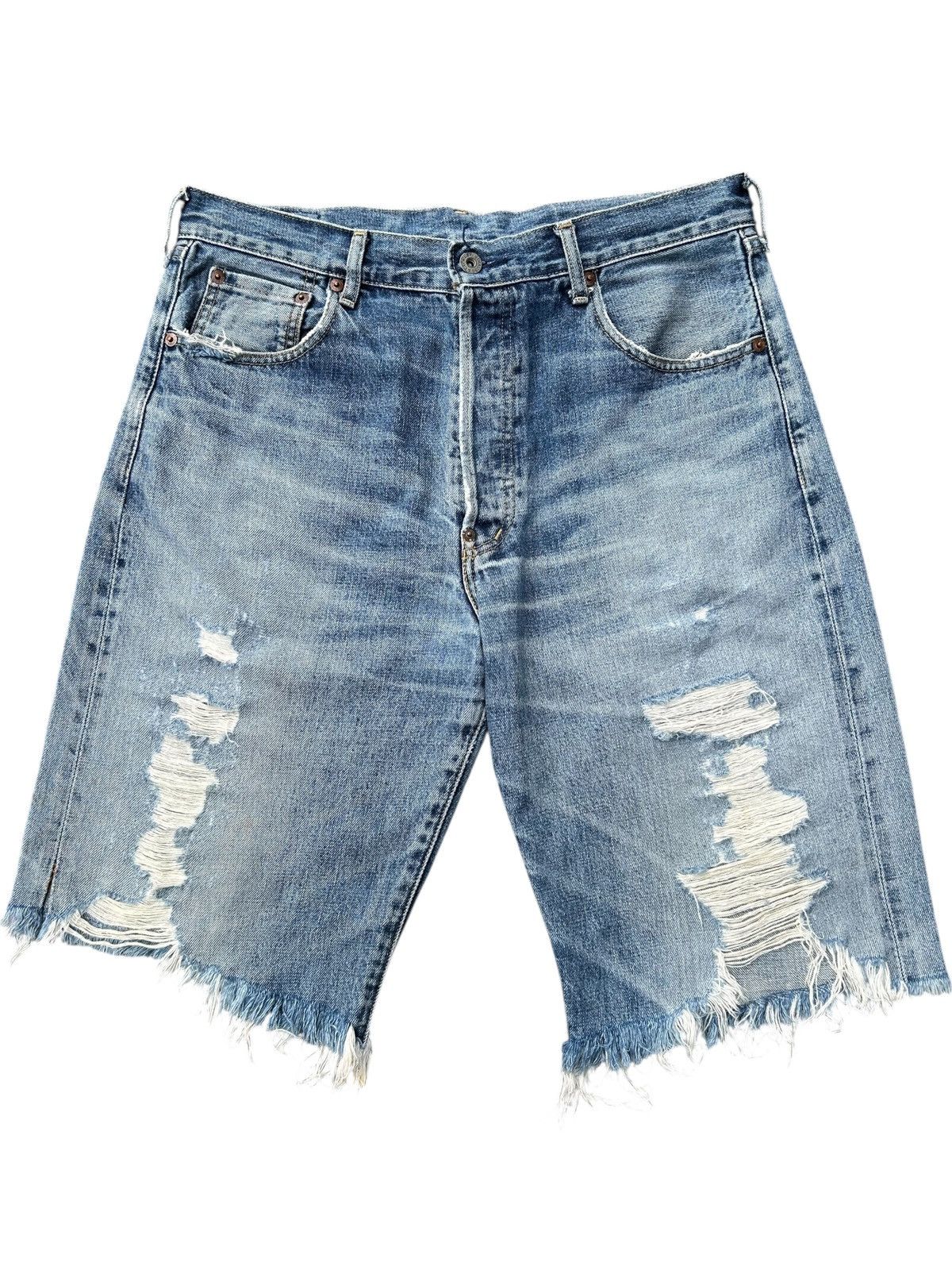 Levi's Vintage Levis Big E Selvedge Buckle Back Distressed Denim Size US 33 - 1 Thumbnail