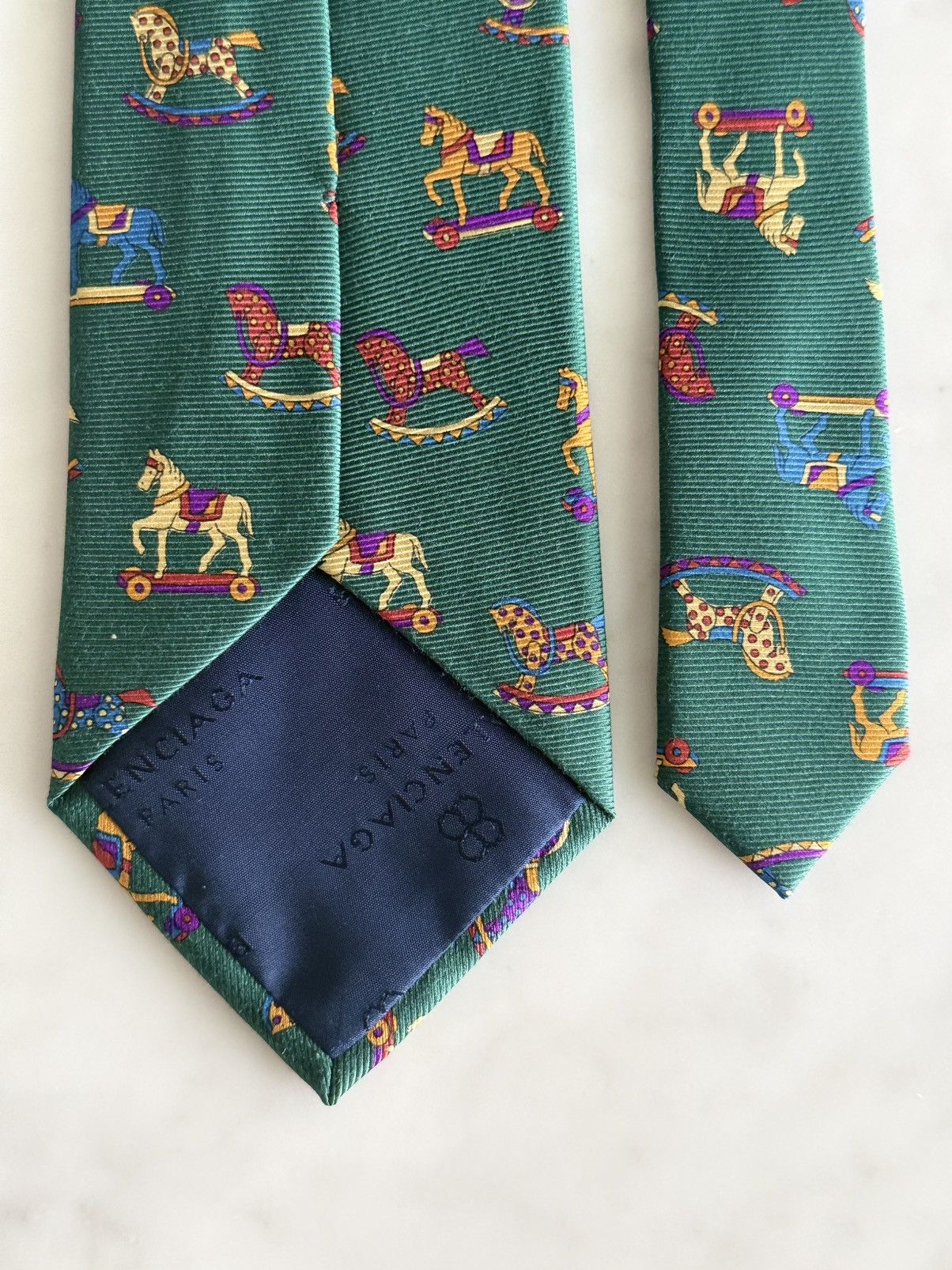 Balenciaga Balenciaga Paris Rocking Horse Carousel Tie Deadstock NOS Size ONE SIZE - 5 Thumbnail
