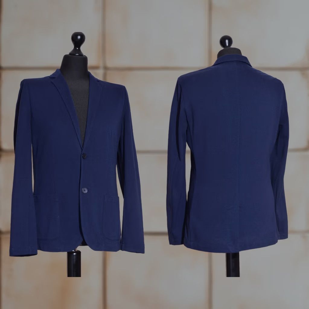Vintage FALCONERI Men's Lightweight Blazer Jacket Cotton Navy Blue with Pockets 50 / M Blazer Jacket Mens Cotton Navy Blue Pockets 50 M Size 50R - 1 Thumbnail