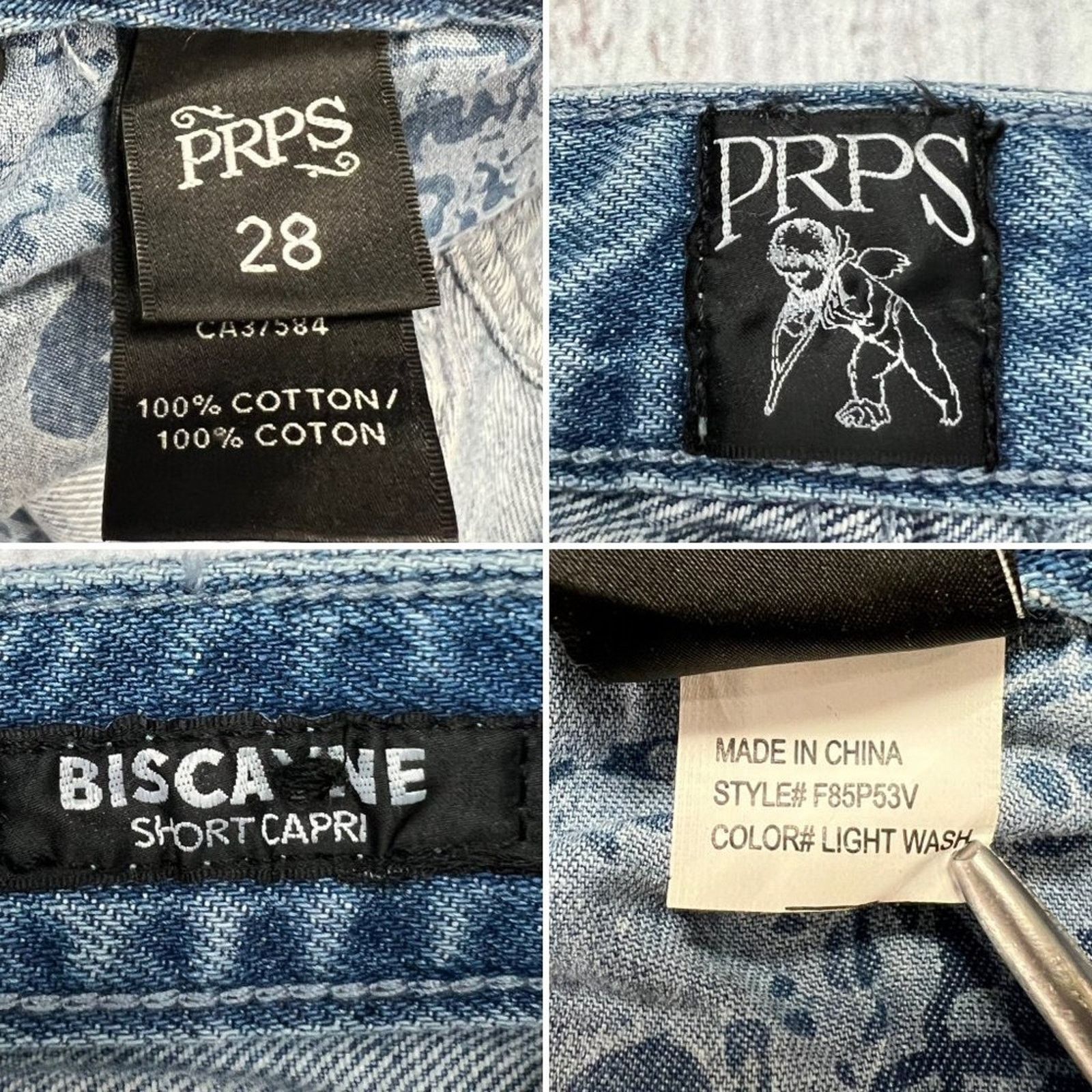 Prps PRPS Biscayne High Rise Crop Frayed Hem Jeans Blue Size 28 Size 28" / US 6 / IT 42 - 4 Thumbnail