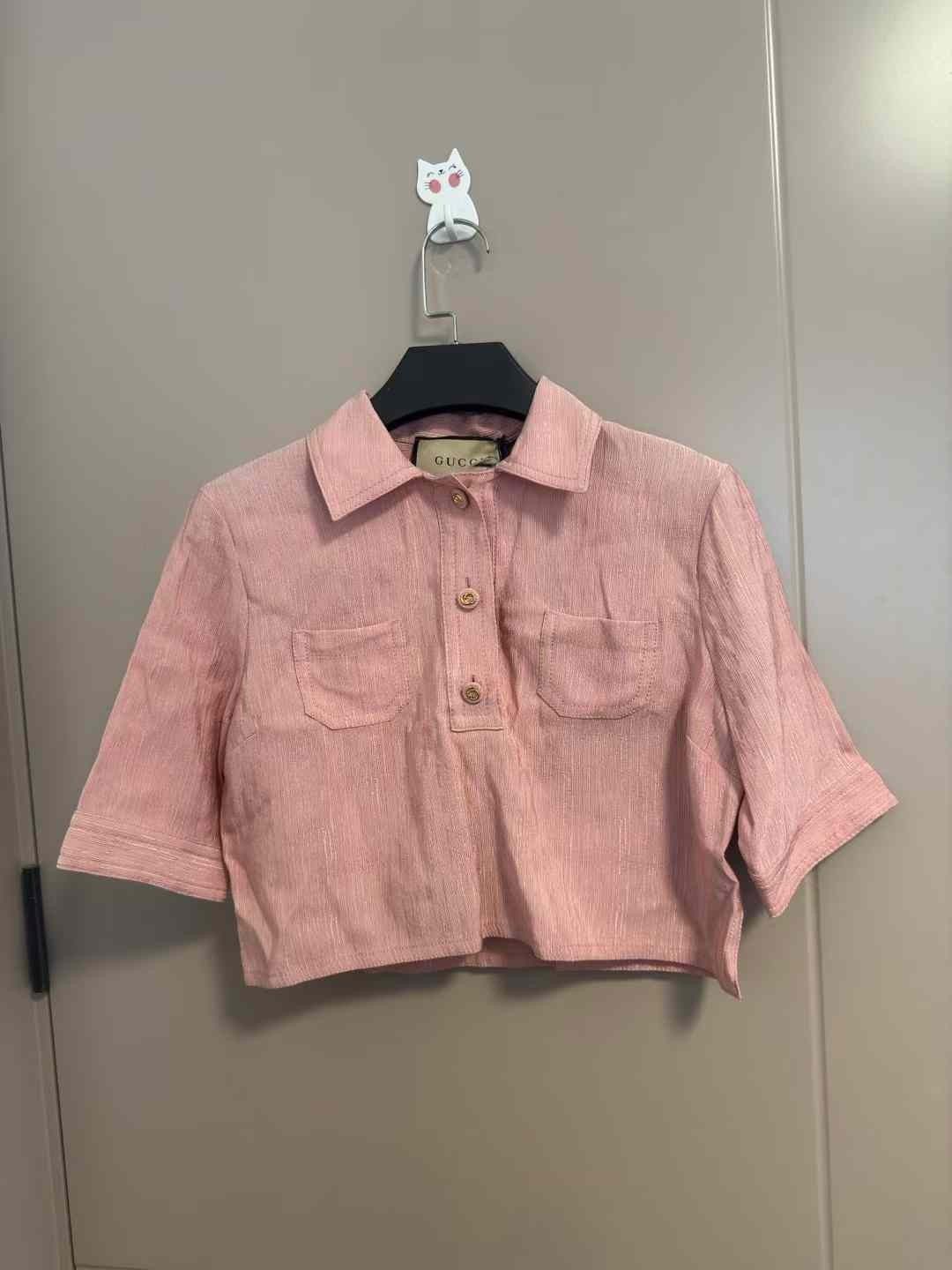 Gucci Gucci Size 38 Pink short mid-sleeved top 2501-Nextarrow Size US XS / EU 42 / 0 - 1 Thumbnail