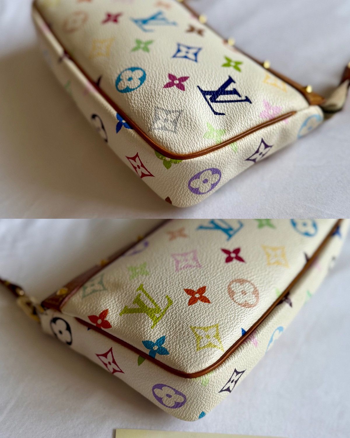 Louis Vuitton × Takashi Murakami Louis Vuitton Takashi Murakami White Multicolor Pochette Bag Size ONE SIZE - 12 Thumbnail