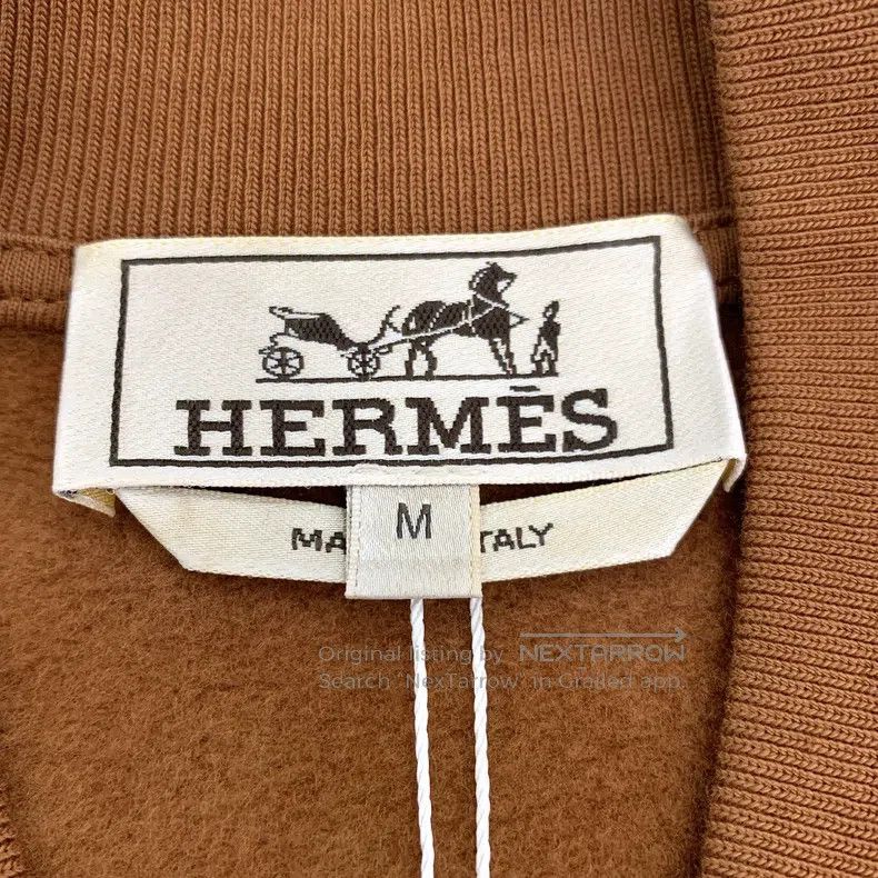 Hermes Hermes Orange Logo Pattern Applique Cotton Baseball Jacket Size US M / EU 48-50 / 2 - 6 Thumbnail