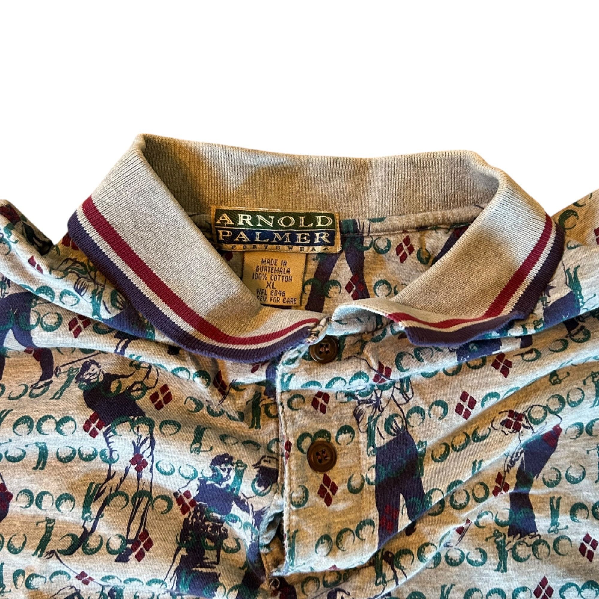 Vintage Vintage Arnold Palmer Novelty Golf Print Grunge Polo XL Size US XL / EU 56 / 4 - 2 Thumbnail