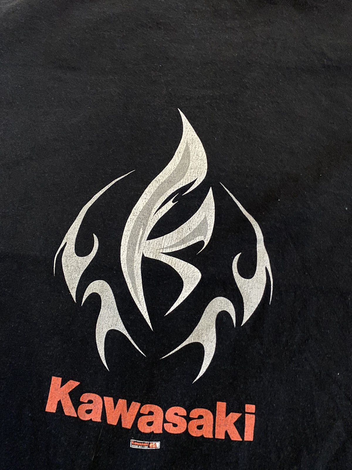 Vintage Vintage Kawasaki fire Racing t shirt 90s Size US L / EU 52-54 / 3 - 6 Thumbnail