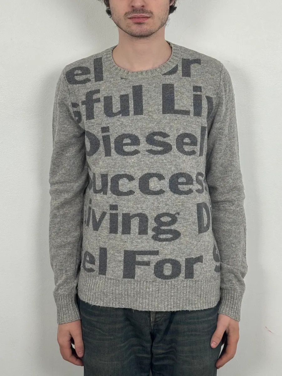 Diesel Diesel Grey Success Script Wool Sweater Size US S / EU 44-46 / 1 - 2 Thumbnail