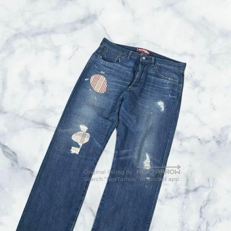 Junya Watanabe Junya Watanabe size L Distressed Patch Denim Long Pants Size US 27 - 3 Thumbnail