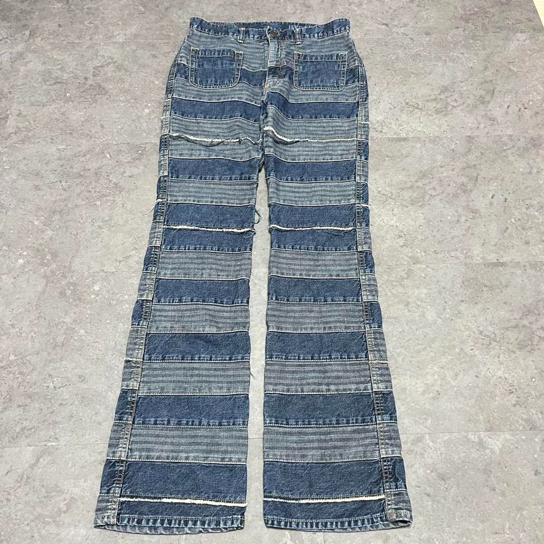 Hysteric Glamour Scratch Flare Denim Sea Snake Pants Size S