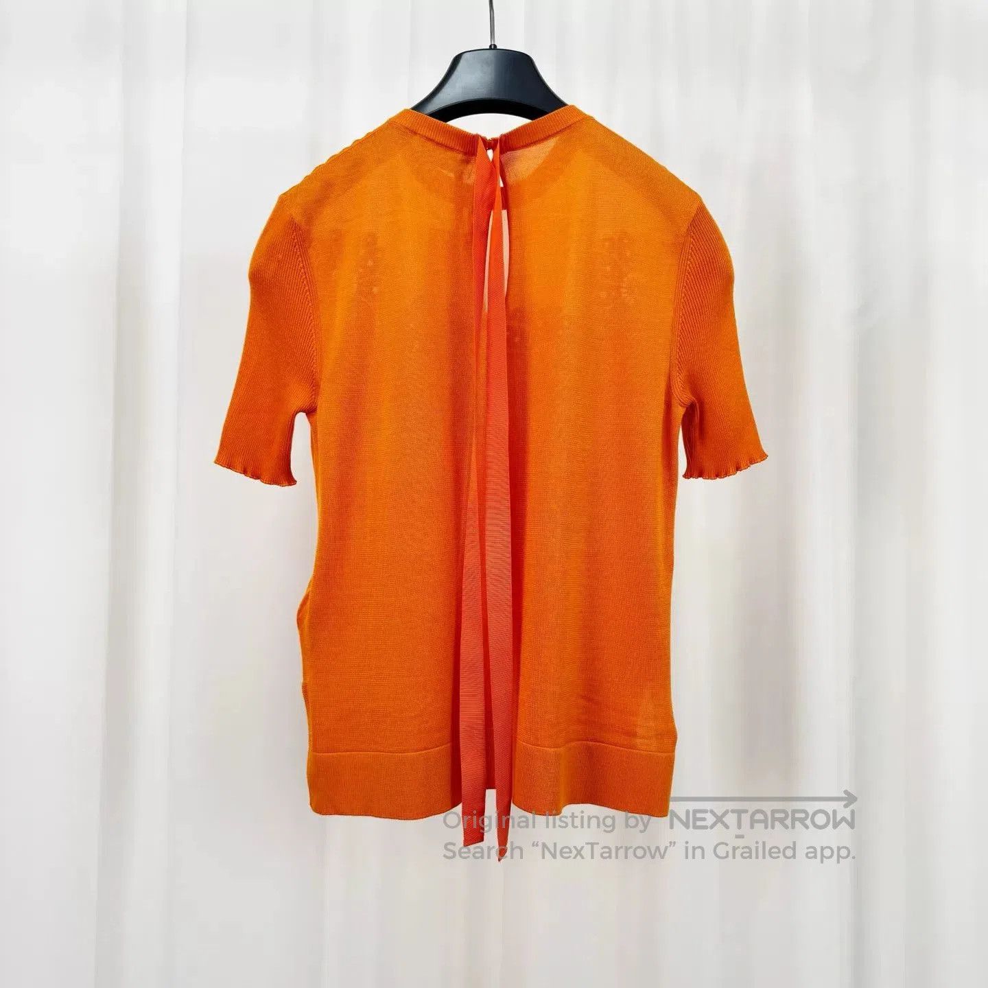 Fendi Fendi Orange Embroidered Bow Knit Short-Sleeve. Size S / US 4 / IT 40 - 2 Thumbnail