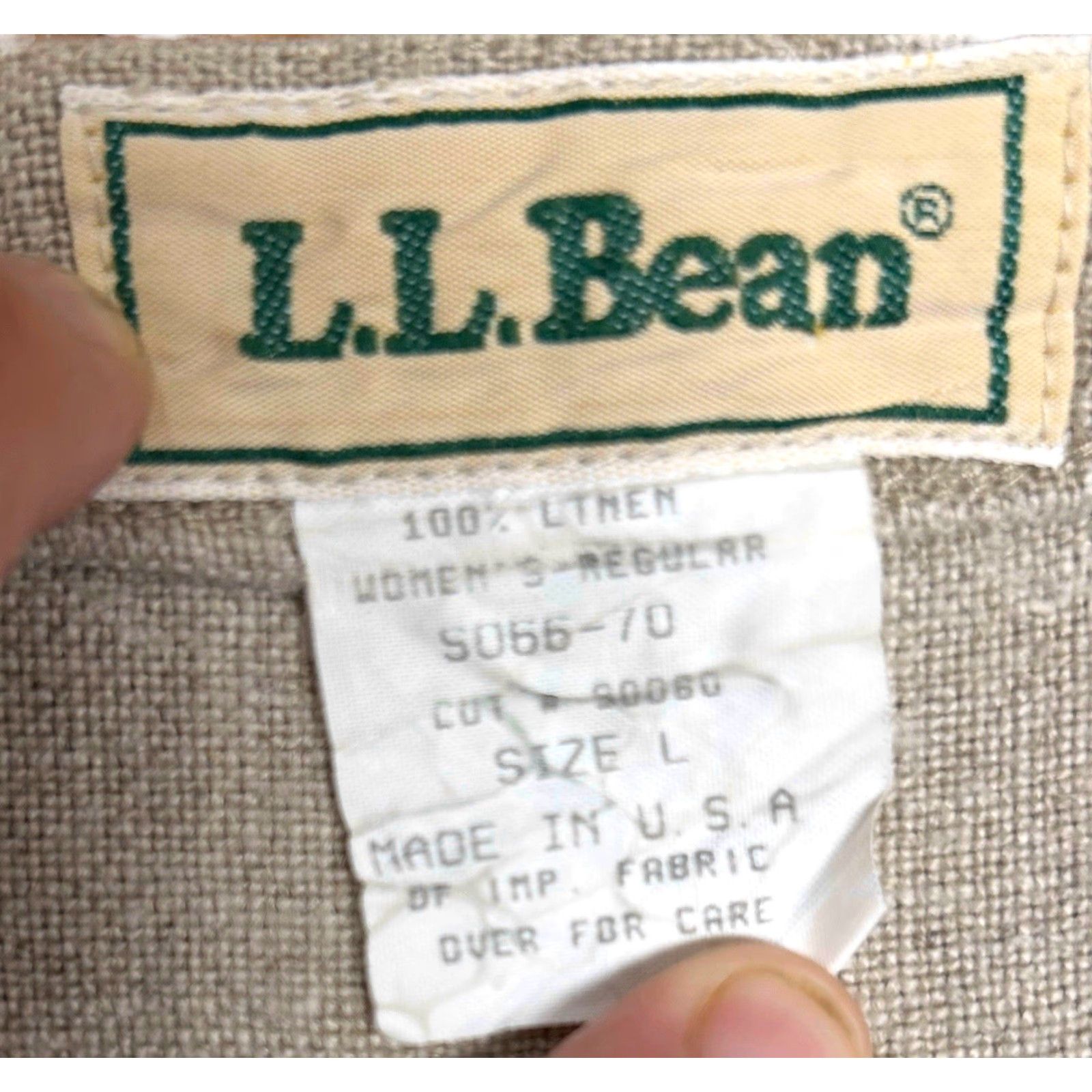 Vintage VINTAGE L.L. Bean Women 2 Piece Skirt Set 100% Linen Beige Brown Sz 16 USA Size 38" / US 16 / IT 52 - 5 Thumbnail
