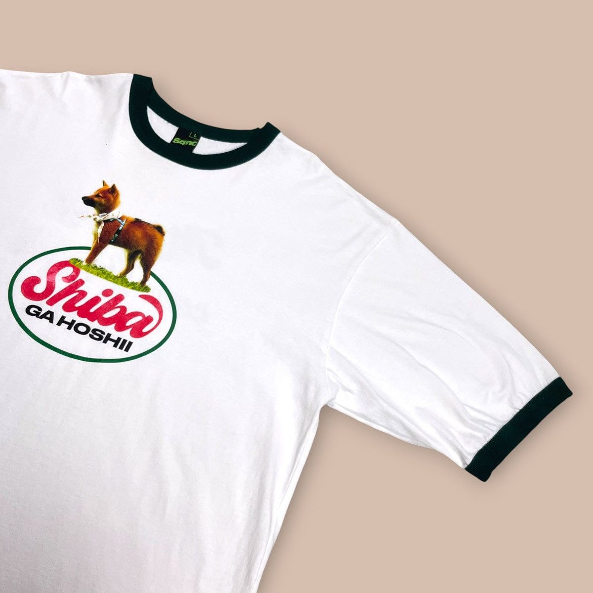 Japanese Brand Sequence by B-ONE SOUL "Shiba GA HOSHI" Ringer Tee Size US L / EU 52-54 / 3 - 6 Thumbnail