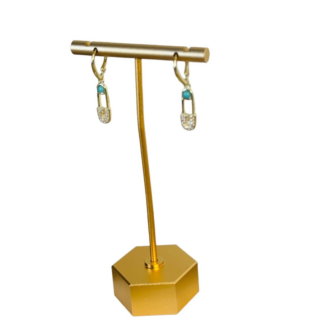Other Paperclip Link Drop Earrings Sterling Silver 925 color gold Size ONE SIZE - 5 Thumbnail