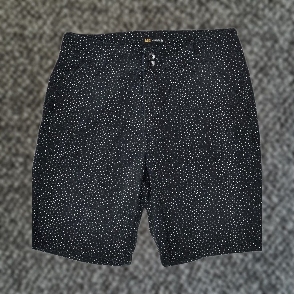 Lee LEE Womens Chino Shorts Black Polka Dot US 10 Large W32 Straight Fit Size 36" / US 14 / IT 50 - 1 Thumbnail