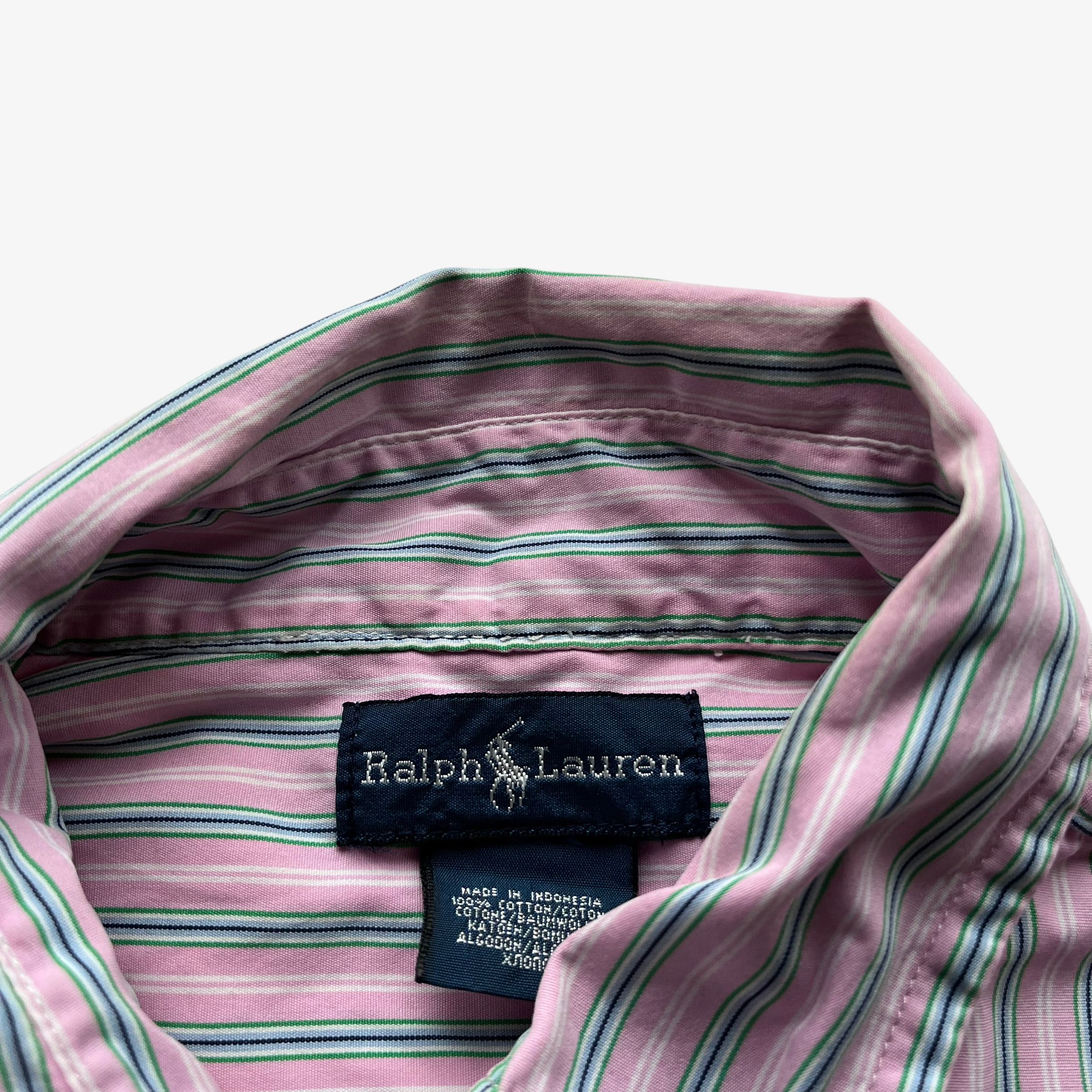 Ralph Lauren Vintage 90s Men's Ralph Lauren Pink Striped Shirt Size US L / EU 52-54 / 3 - 2 Thumbnail