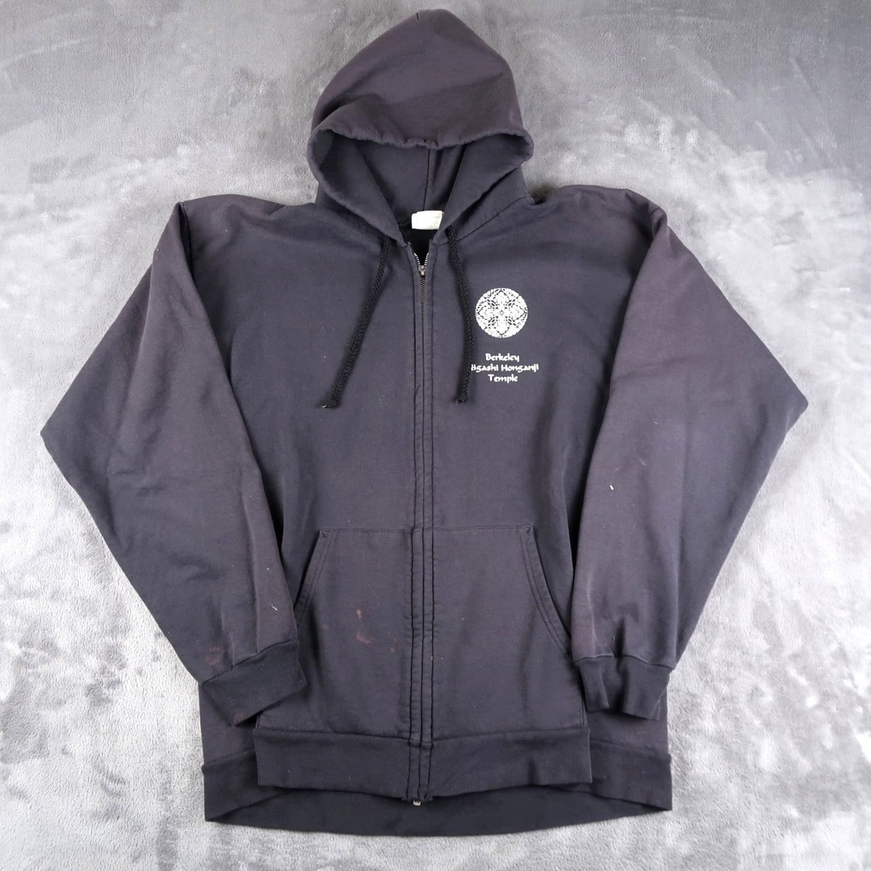 Vintage VINTAGE Japanese Temple Faded Black Full Zip Hoodie Sweatshirt Size L Large Mens Hoodie Size US L / EU 52-54 / 3 - 2 Thumbnail