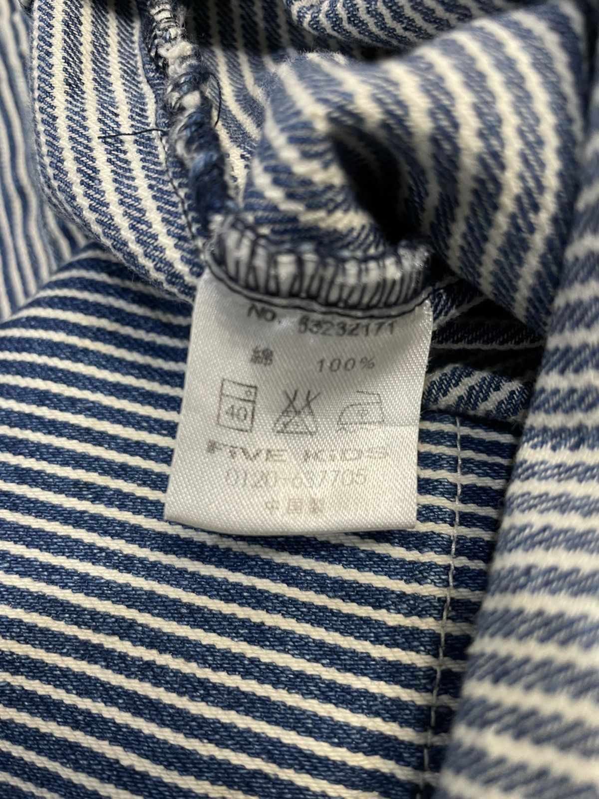 Japanese Brand Japanese Brand Five Kids Hickory Stripe Shirt Size US S / EU 44-46 / 1 - 5 Thumbnail