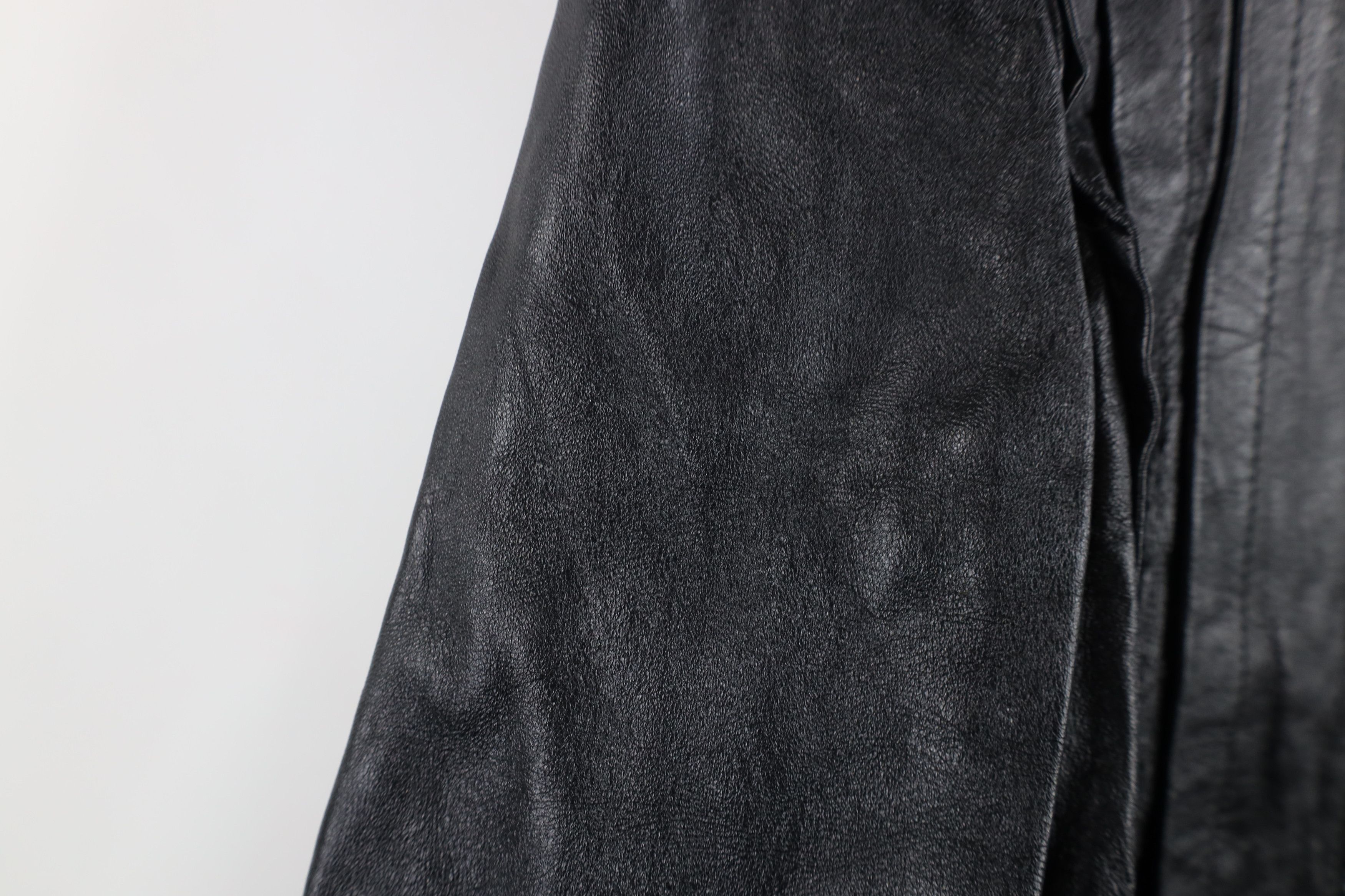 Vintage Vintage 80s 90s Streetwear Leather Cafe Bomber Jacket Black Size M / US 6-8 / IT 42-44 - 4 Thumbnail