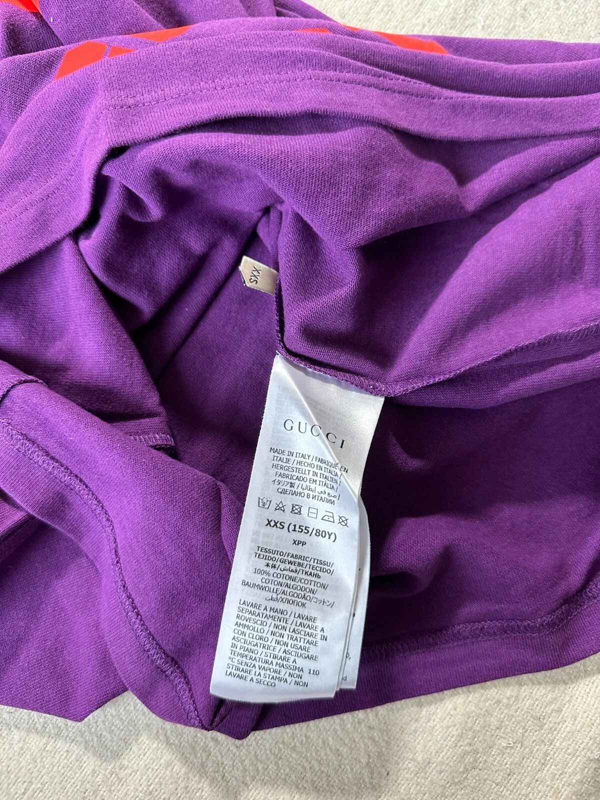 Gucci Gucci T-Shirt Football Logo 1921 Maison De L'Amour Purple Size US XXS / EU 40 - 10 Thumbnail