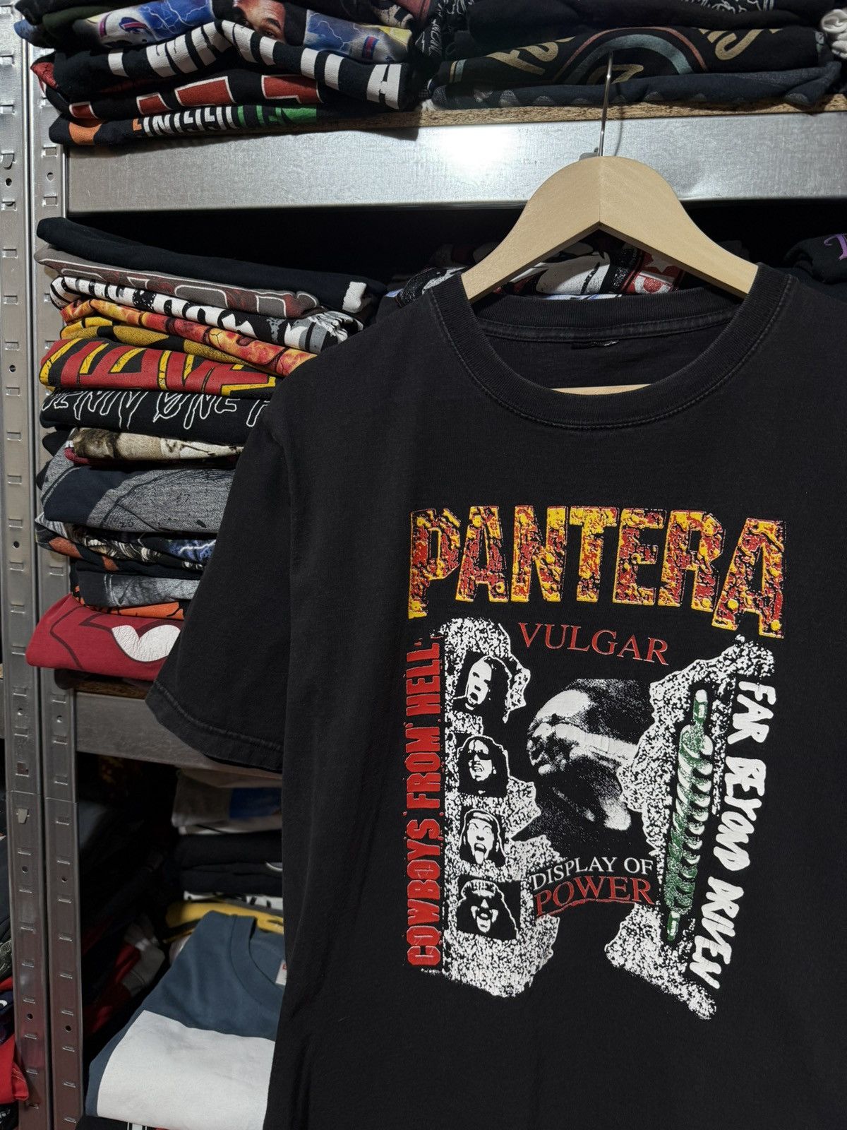 Vintage Vintage 1990’s Pantera Vulgar Display Of Power Rock T-Shirt Size US XL / EU 56 / 4 - 3 Thumbnail