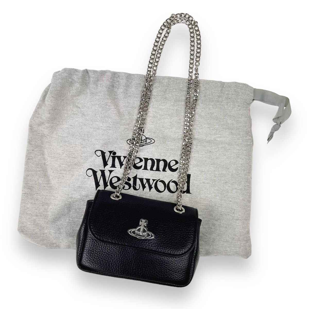 Vivienne Westwood Vivienne Westwood Re-Vegan Grain Small Purse With Chain Size ONE SIZE - 2 Thumbnail