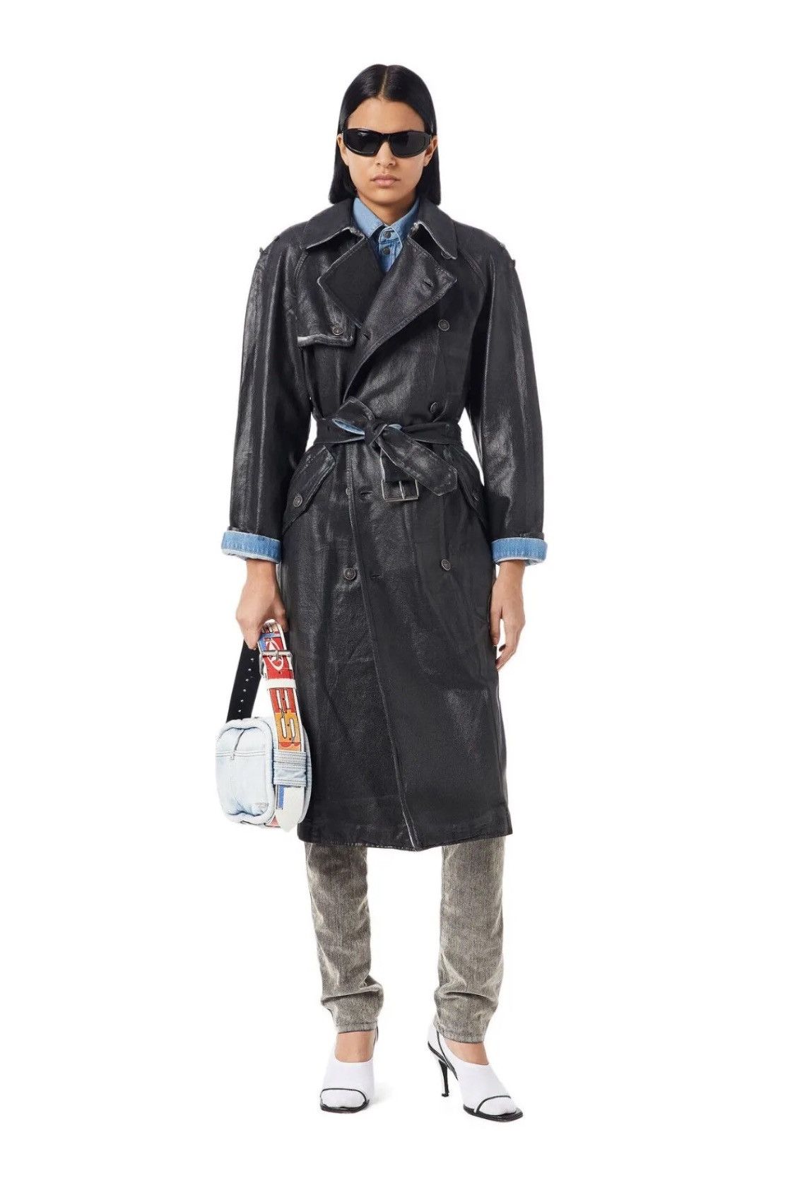 Diesel Diesel Coated Denim Trench Coat Jacket D-Delirious-A Size US M / EU 48-50 / 2 - 1 Thumbnail