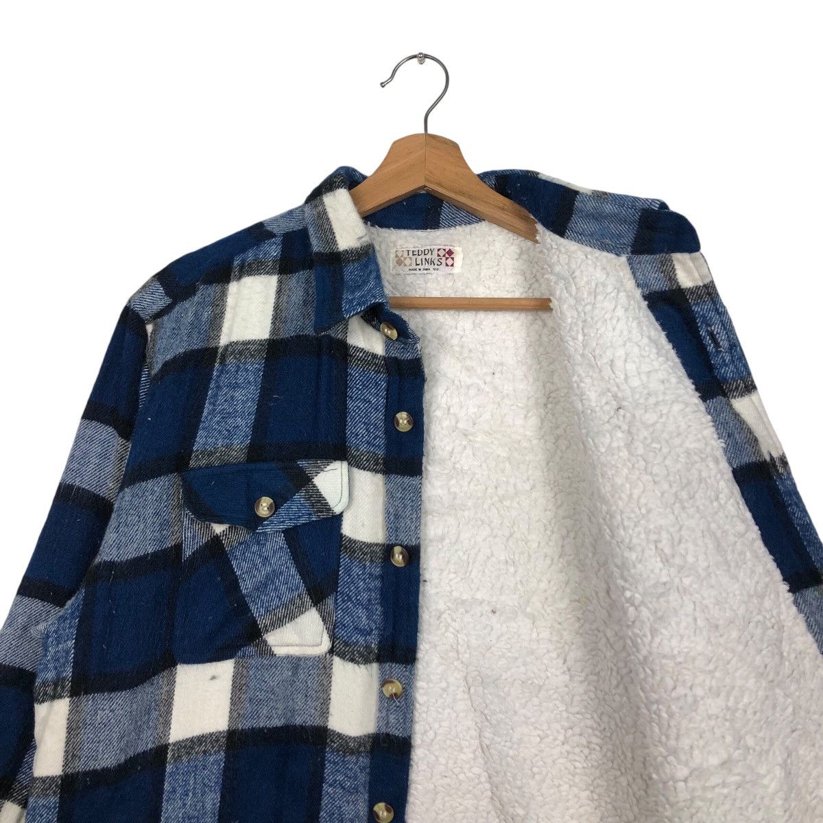 Flannel × Japanese Brand × Vintage 📌Vintage Flannel Wool Jacket Teddy Links Issey Miyake Size US M / EU 48-50 / 2 - 13 Thumbnail