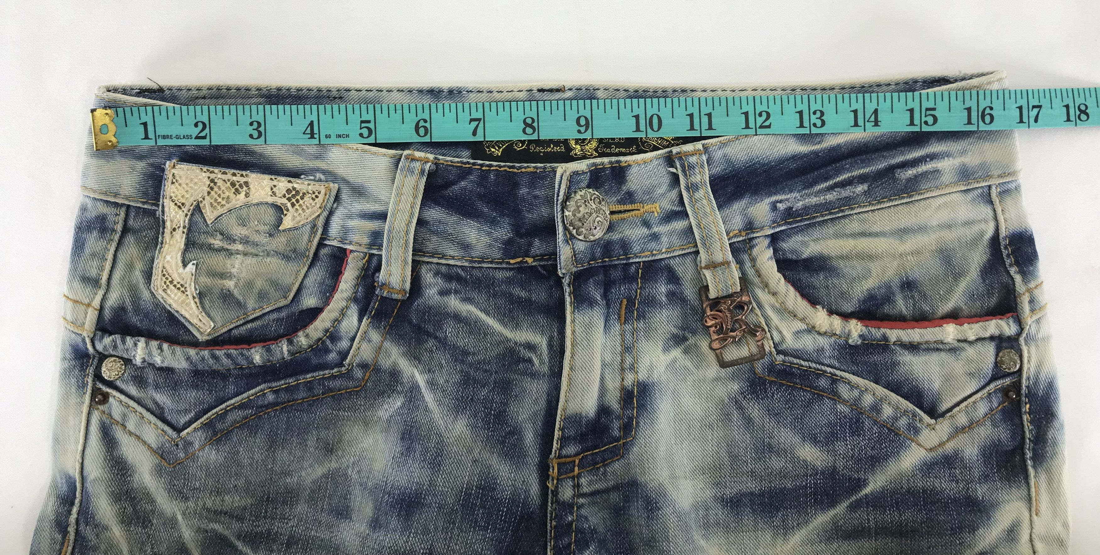 Japanese Brand Vintage Red Pepper Wings Embroidered Flare Jeans Size US 32 / EU 48 - 16 Thumbnail