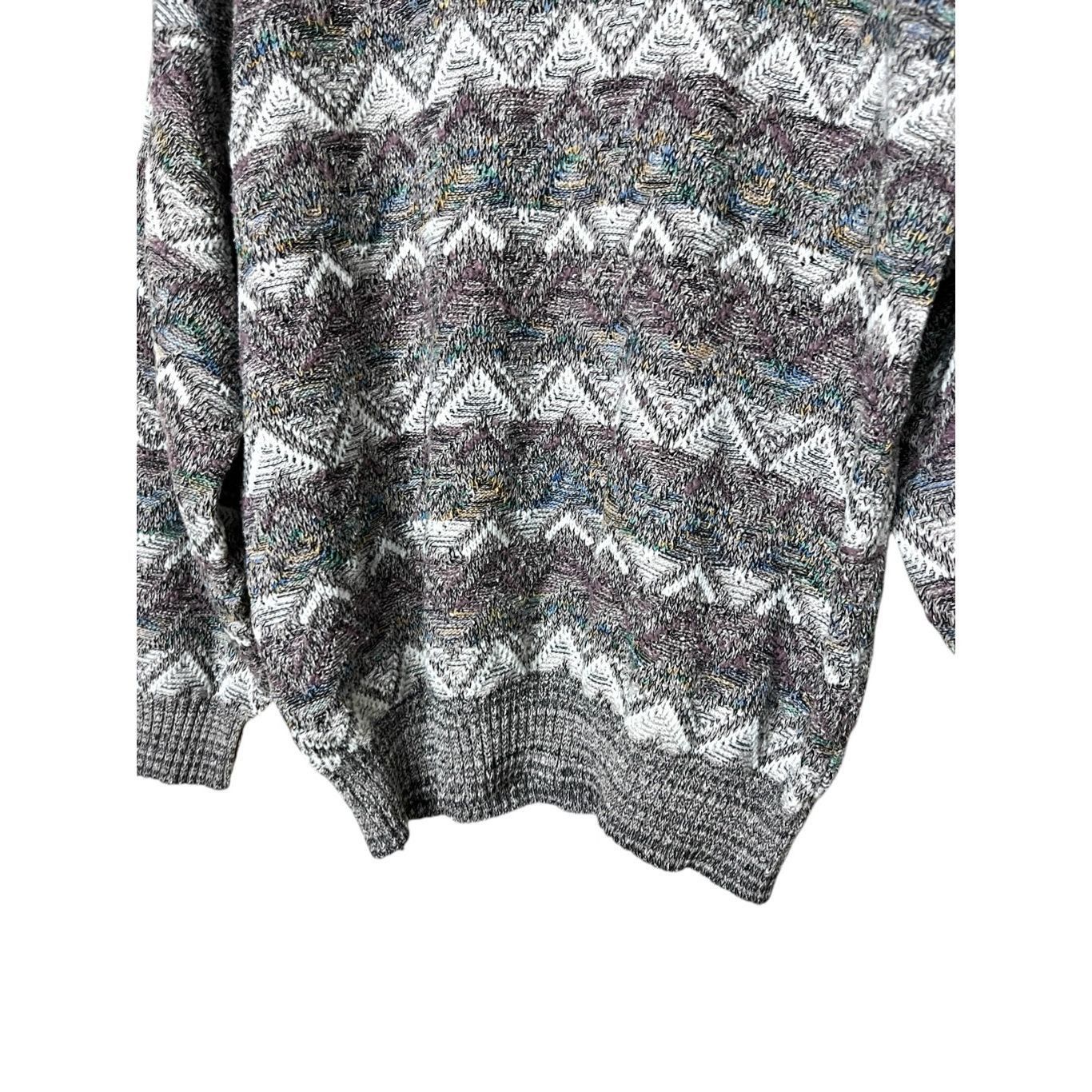Other Vintage 80s Expressions International Abstract Knit Sweater Size US L / EU 52-54 / 3 - 4 Thumbnail