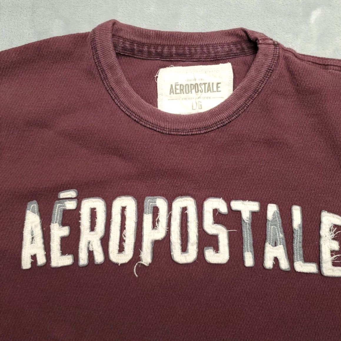Aeropostale VINTAGE Aeropostale Shirt Womens L Red Thermal Pullover Spellout Y2K 90s Retro Mens Womens Boys Girls Size L / US 10 / IT 46 - 4 Thumbnail