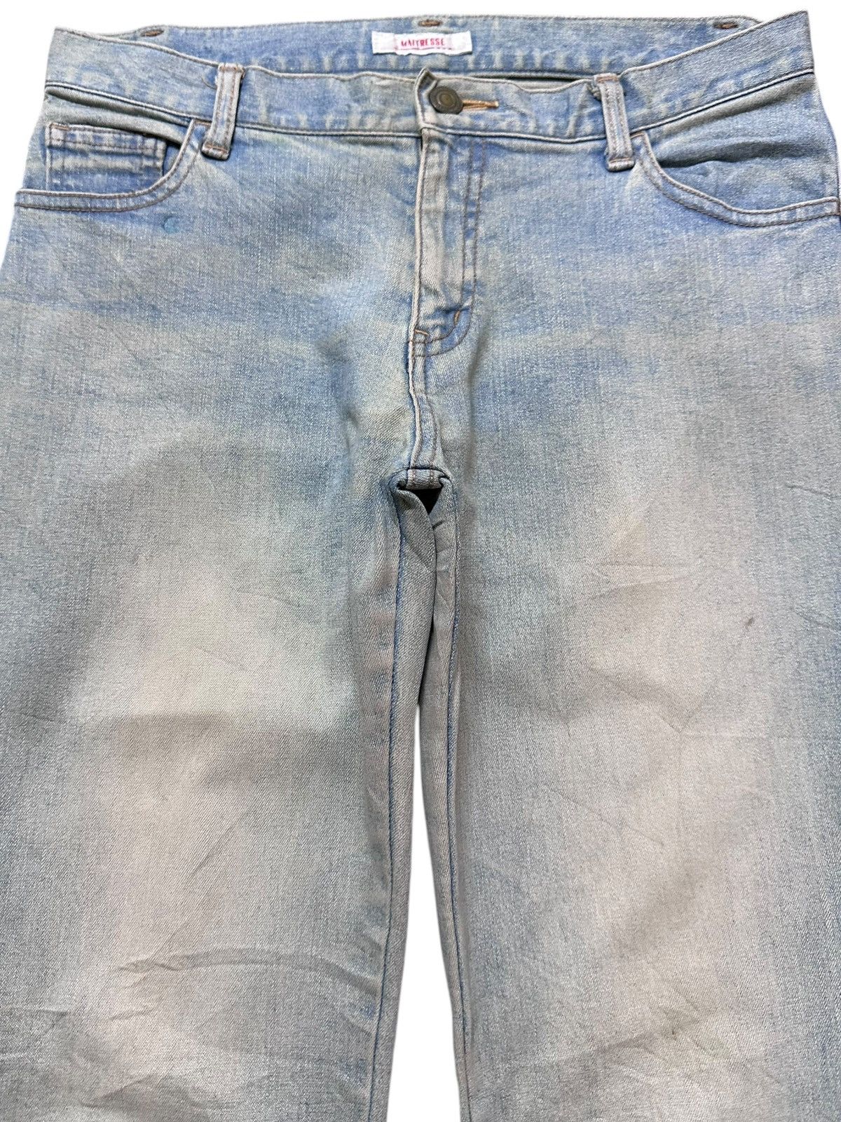 Japanese Brand Vintage Maitresse Flare Bootcut Faded Mudwash Denim Size 29" - 2 Thumbnail