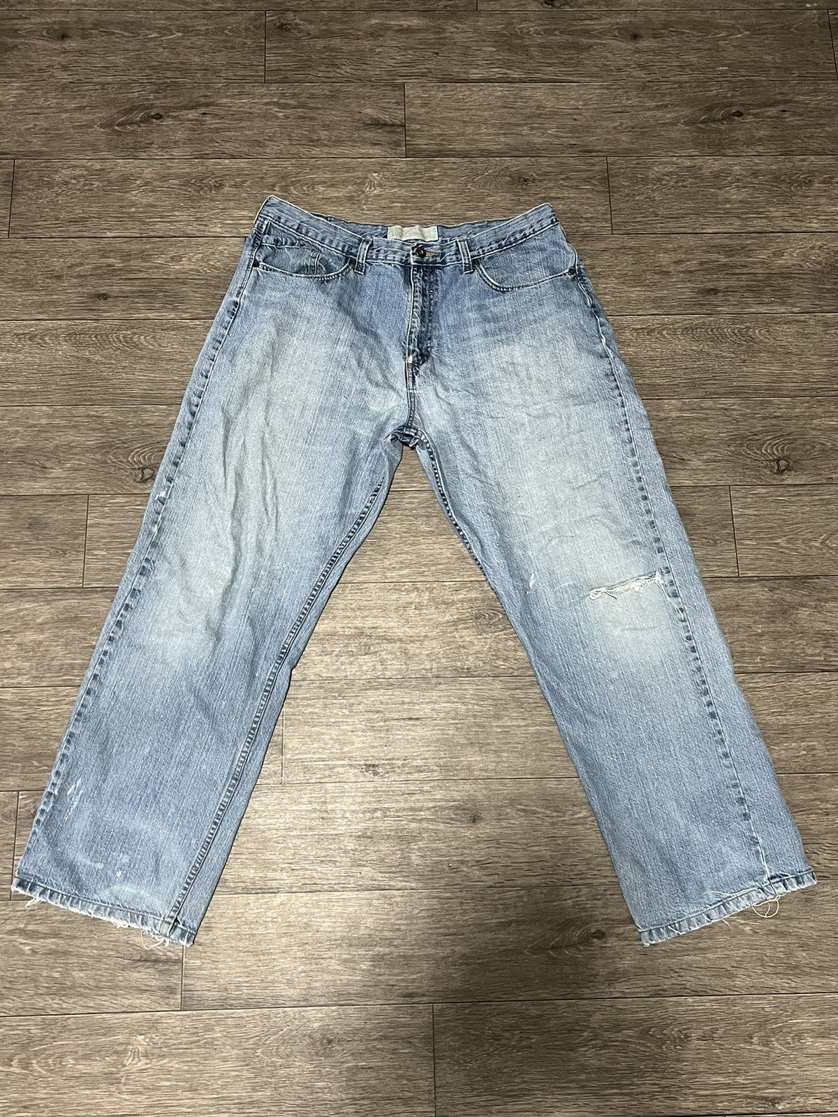 Vintage Wrangler Distressed Loose Fit Denim 38x32 Size US 38 / EU 54 - 2 Thumbnail