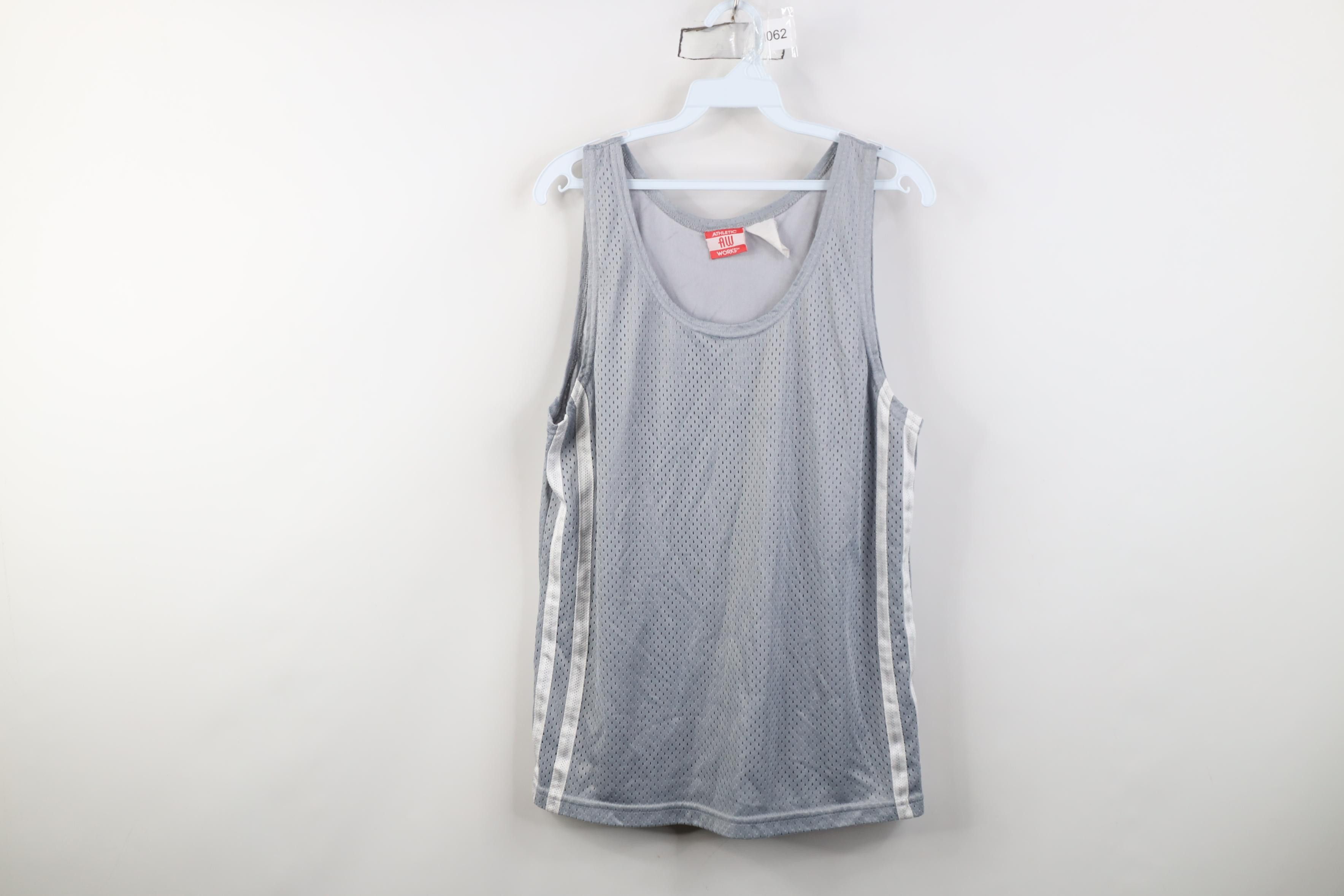 Vintage Vintage 90s Streetwear Striped Mesh Tank Top Jersey T-Shirt Size US M / EU 48-50 / 2 - 1 Thumbnail
