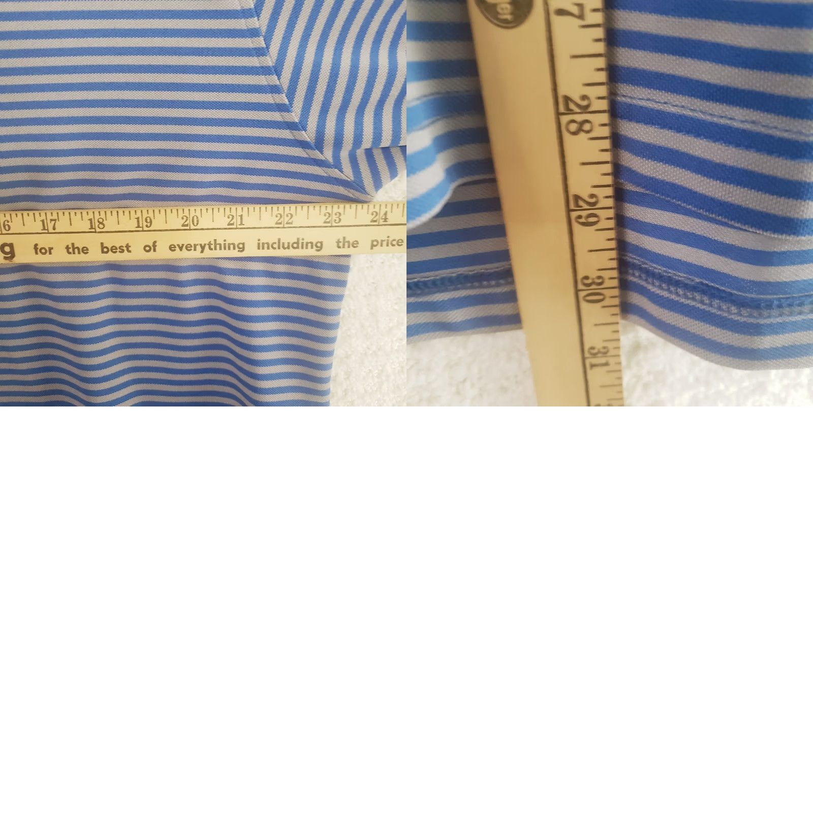 Vintage Turtleson Golf Polo Men’s L Blue Gray Striped Short Sleeve Stretch Pique Fabric Polo Shirt Size US L / EU 52-54 / 3 - 9 Thumbnail