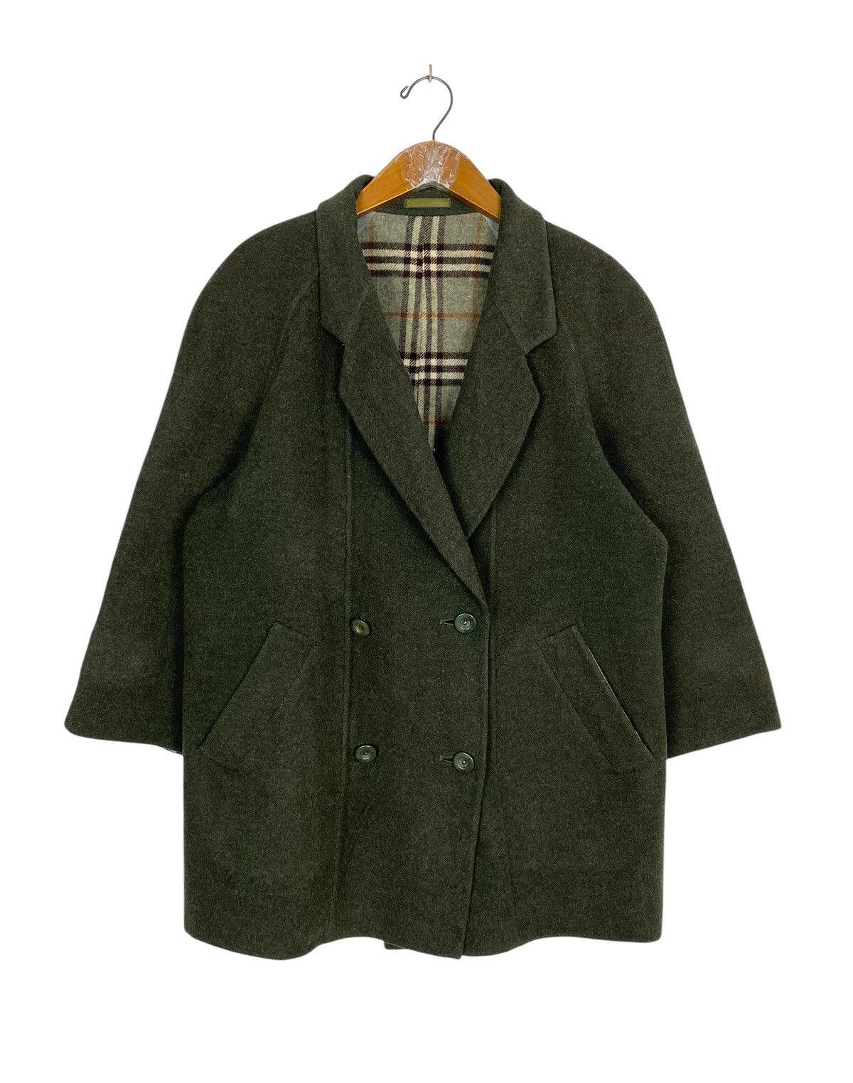 Burberry Rare‼️ Vintage Burberrys’ Nova Check Inside Wool Coat Size L / US 10 / IT 46 - 2 Thumbnail