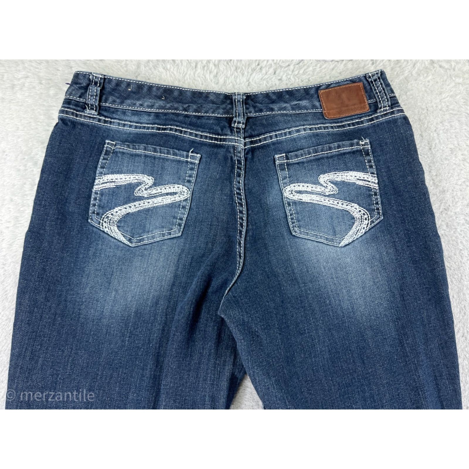 Vintage Maurices Jeans Womens 13 Blue Denim Bootcut Embroidered Cotton Blend Size 34" / US 12 / IT 48 - 3 Thumbnail