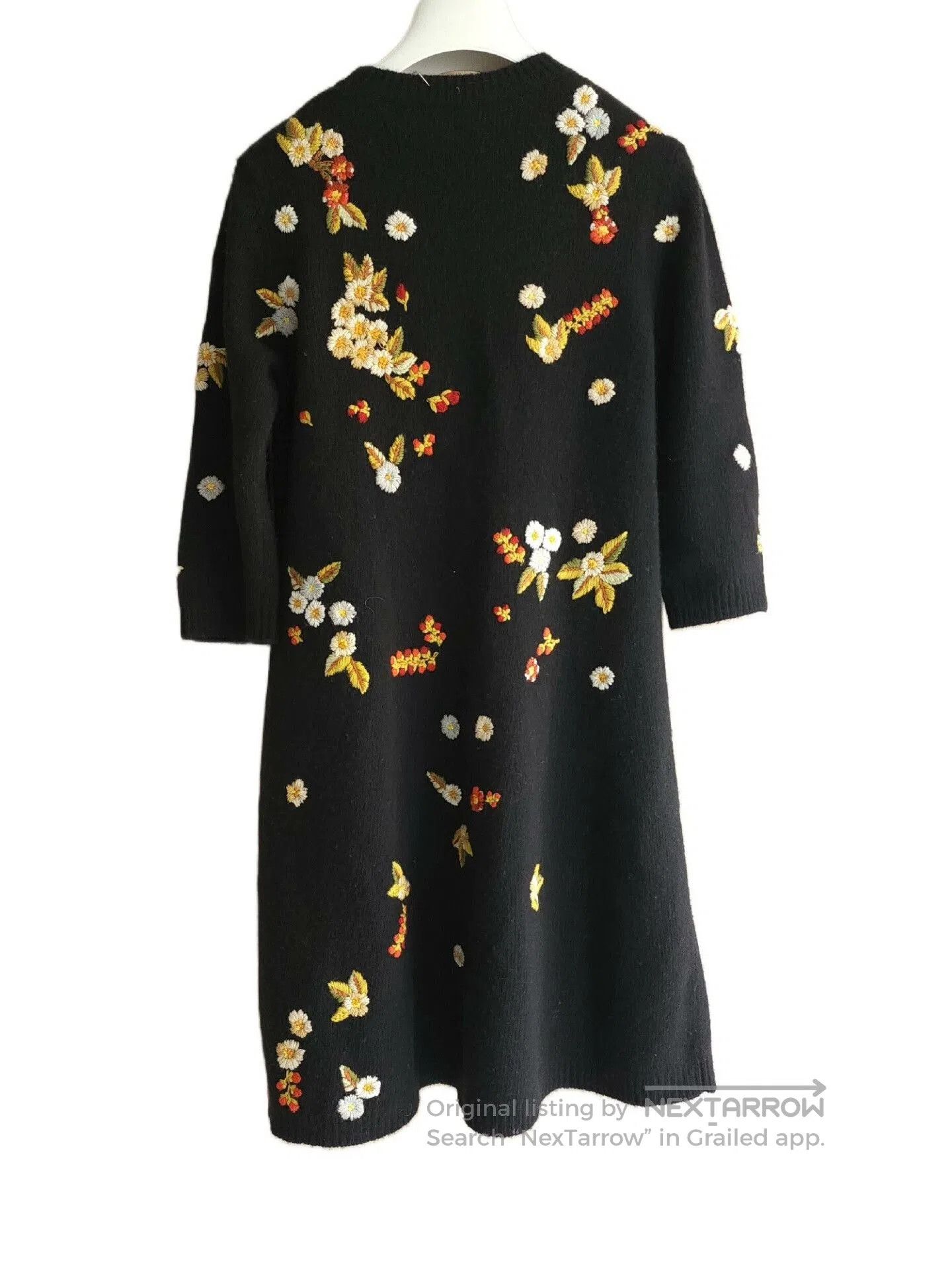 Dior dior black wool cashmere embroidered dress. Size US 40 / EU 56 - 3 Thumbnail