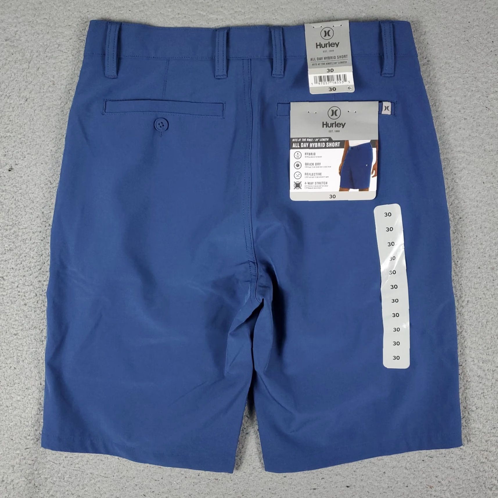 Hurley Hurley Shorts Mens 30 Blue Flat Front Chino Hybrid Casual Size US 30 / EU 46 - 4 Thumbnail