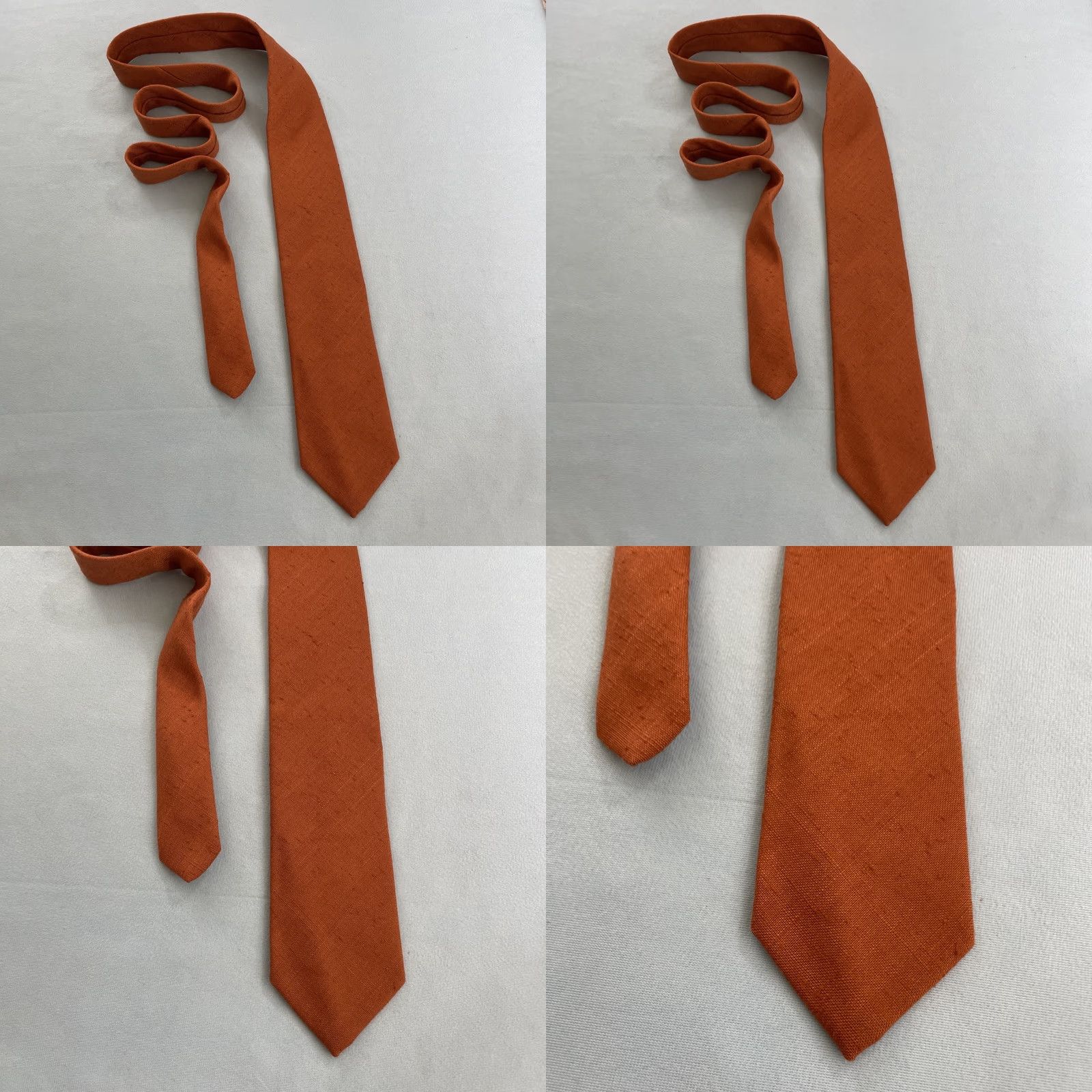 Vintage VTG Macy's Mens Store Robert Stewart Solid Rust Orange Silk NeckTie 3x57 Vintage Necktie Tie Men Size ONE SIZE - 10 Thumbnail
