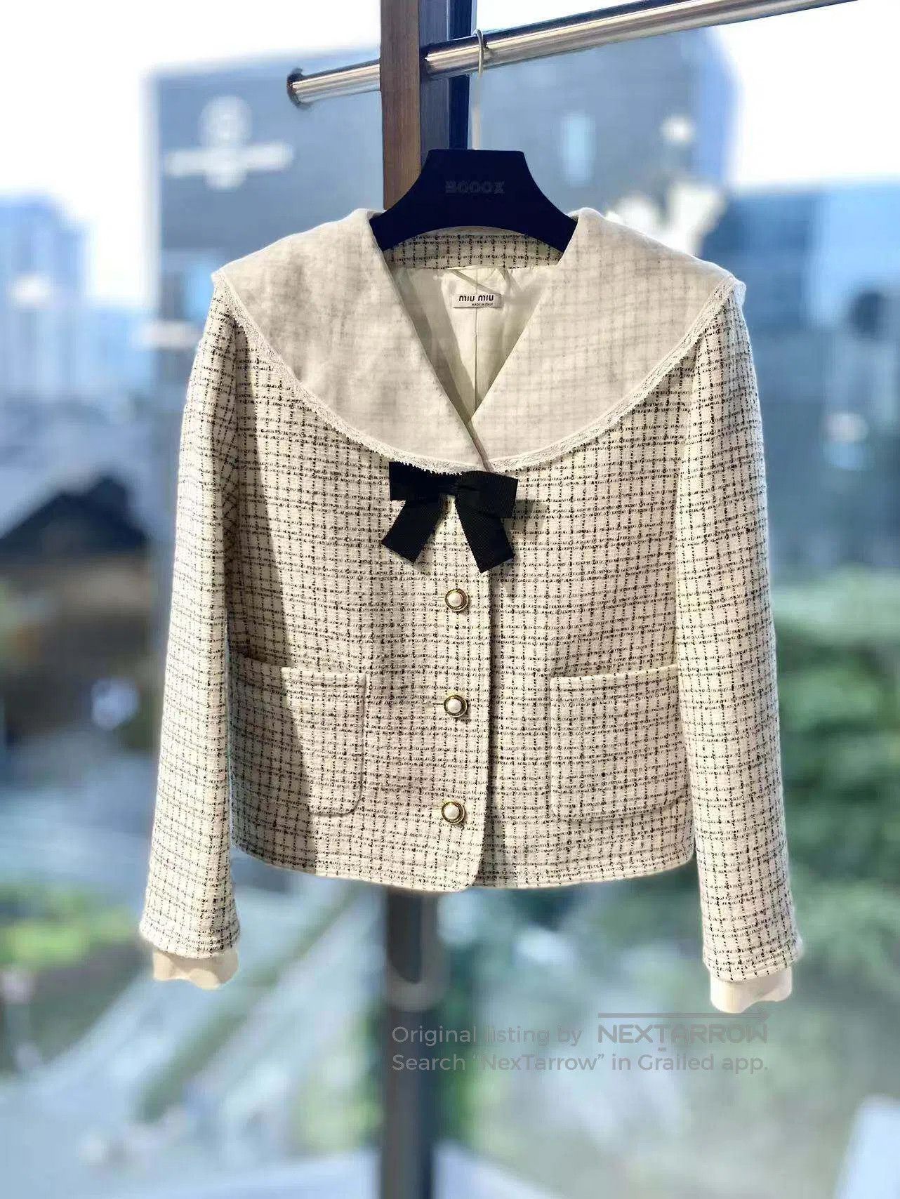 Miu Miu Miu Miu Bow decorate the coat| Size XS / US 0-2 / IT 36-38 - 2 Thumbnail