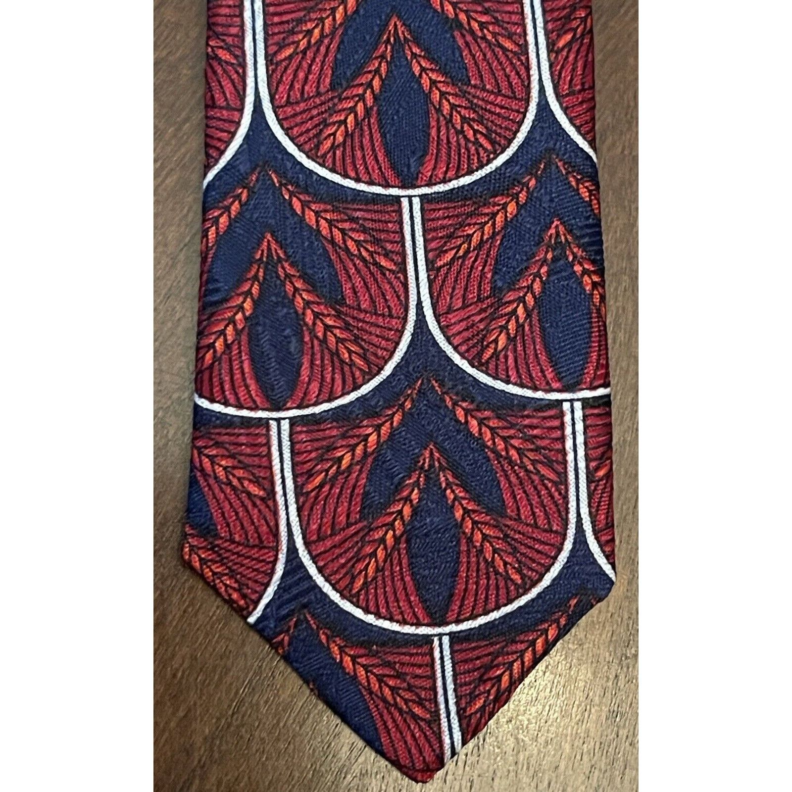 & Other Stories Fumagalli’s Red Blue 100% Silk Men’s Neck Tie Made In Spain Size ONE SIZE - 7 Thumbnail