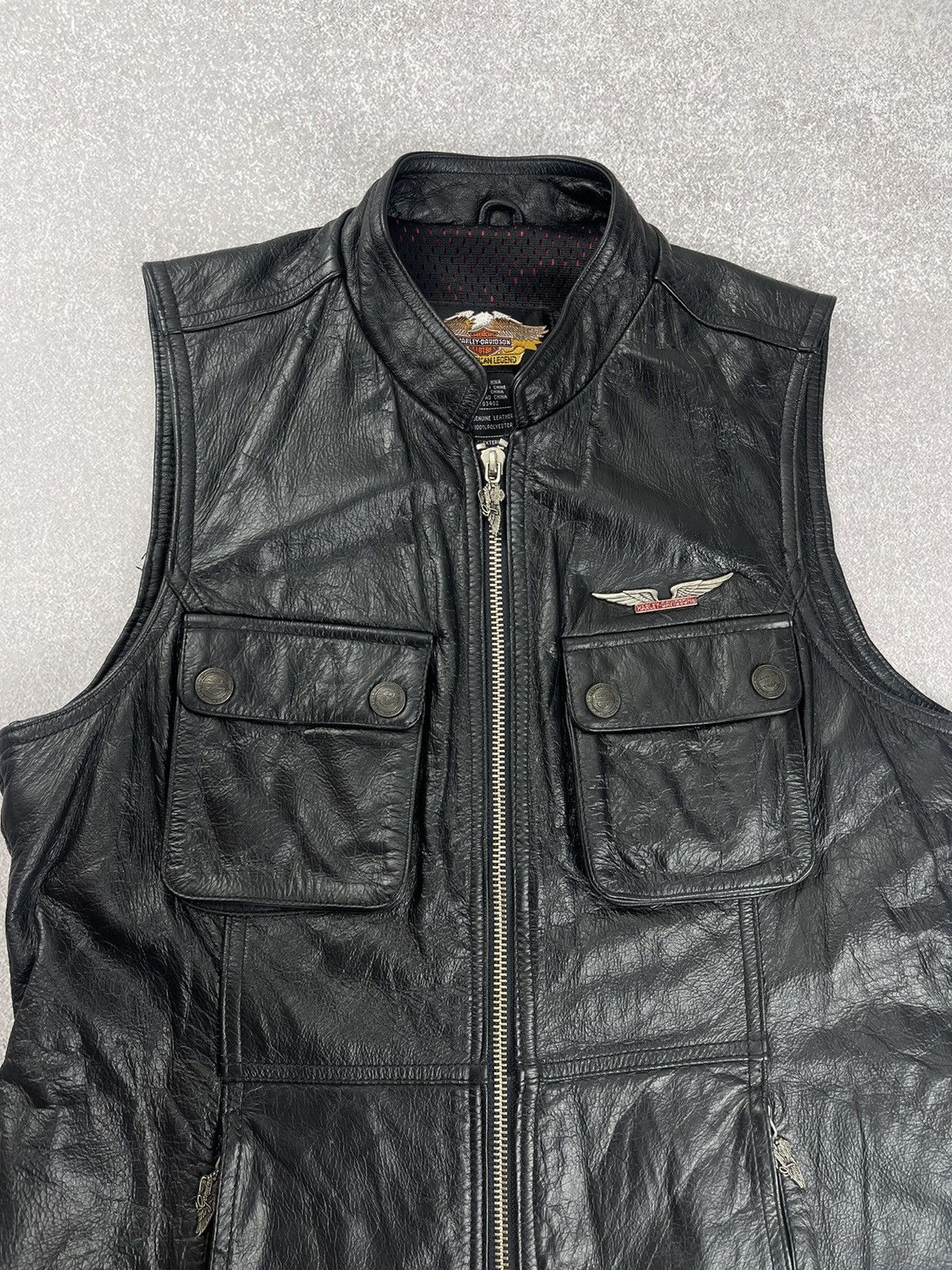 Harley Davidson × Vintage Vintage Harley Davidson Black Leather Vest Women’s Size L Size L / US 10 / IT 46 - 6 Thumbnail