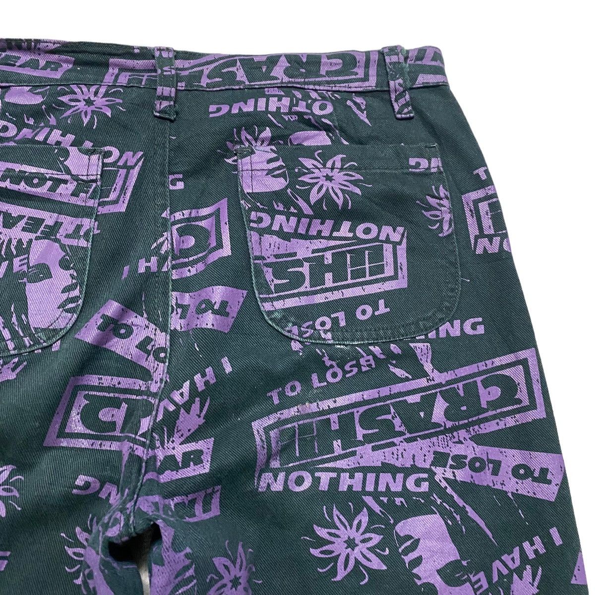 Hysteric Glamour 'Rimsby Field Crash' Nothing To Lose Graphic Flare Pants Size 29" - 12 Thumbnail