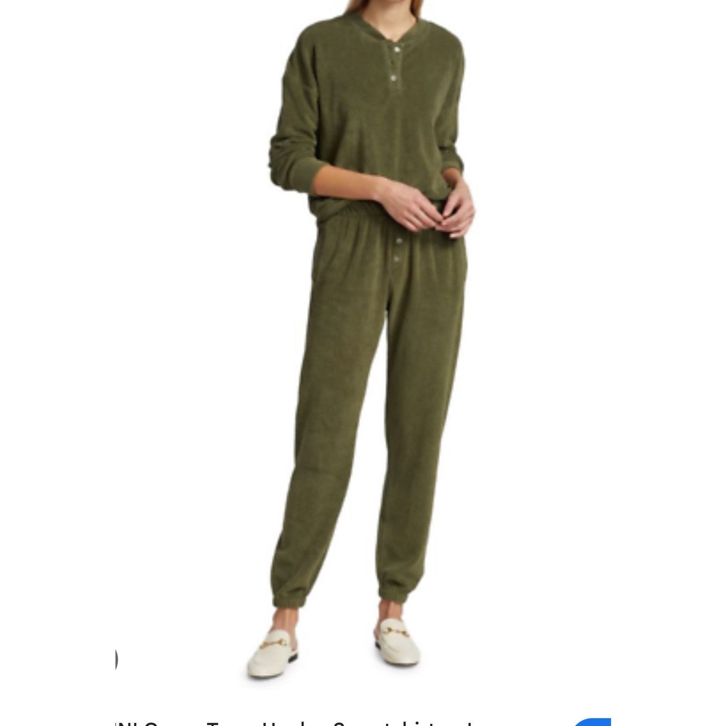 DONNI. Donni Terry Henley Sweatshirt, NWT, multiple sizes Size M / US 6-8 / IT 42-44 - 3 Thumbnail