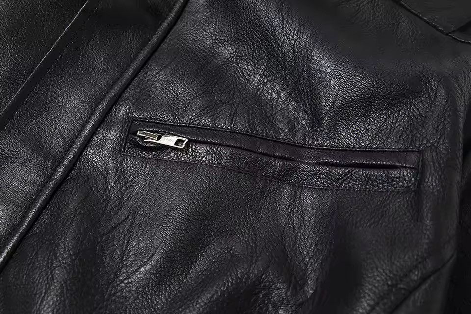 Leather Punk Streetwear Leather Casual Solid Motorcycle Jacket Size US L / EU 52-54 / 3 - 4 Thumbnail