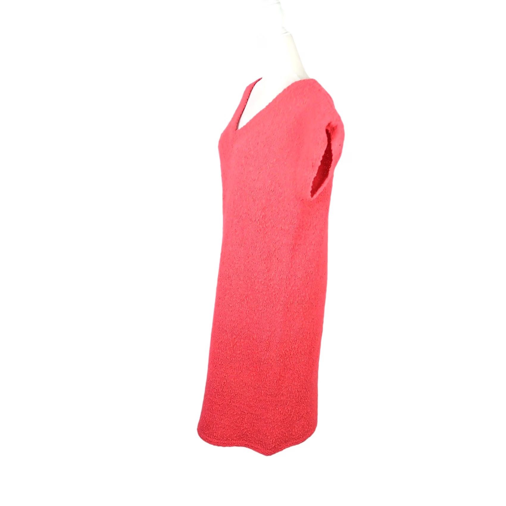 Pinko VINTAGE 70s pink knit sheath midi T-shirt dress M Women Short Sleeve V-Neck Size M / US 6-8 / IT 42-44 - 3 Thumbnail
