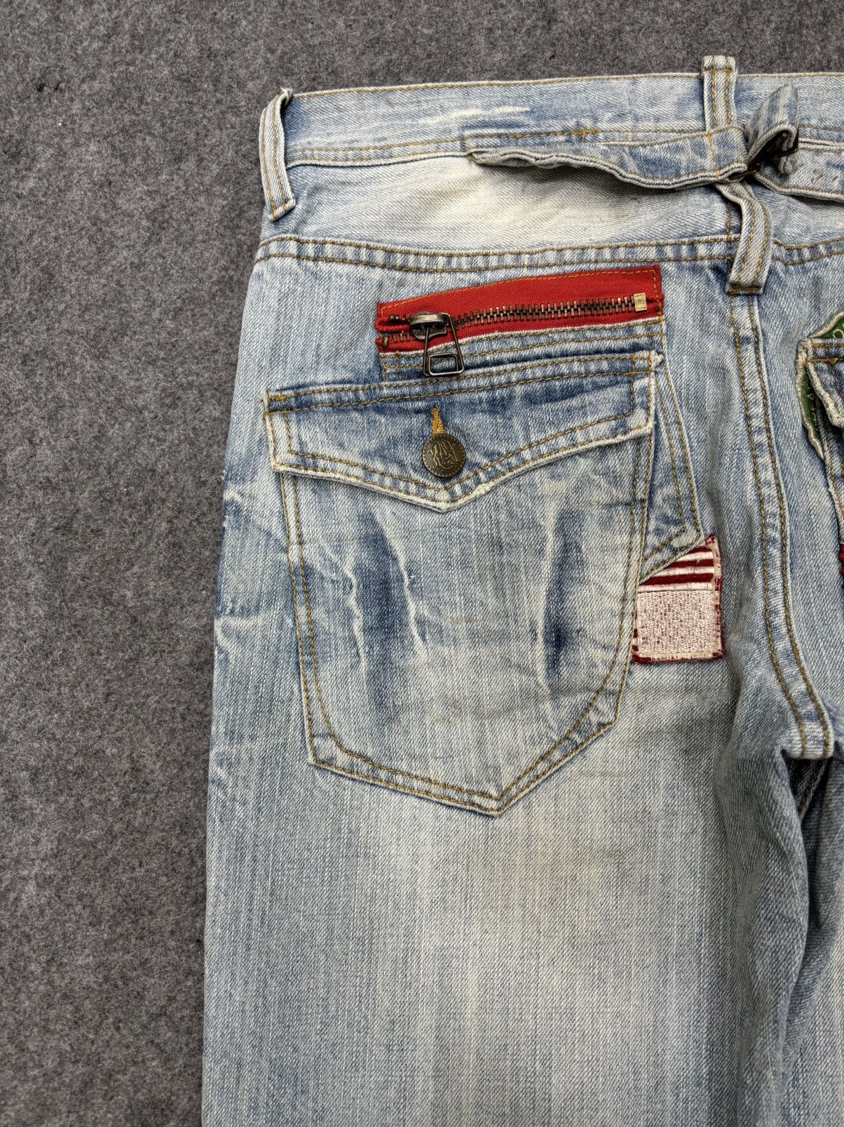 Japanese Brand 💥Insane Style Patches X Shots Distressed MPocket Denim F663 Size US 32 / EU 48 - 16 Thumbnail