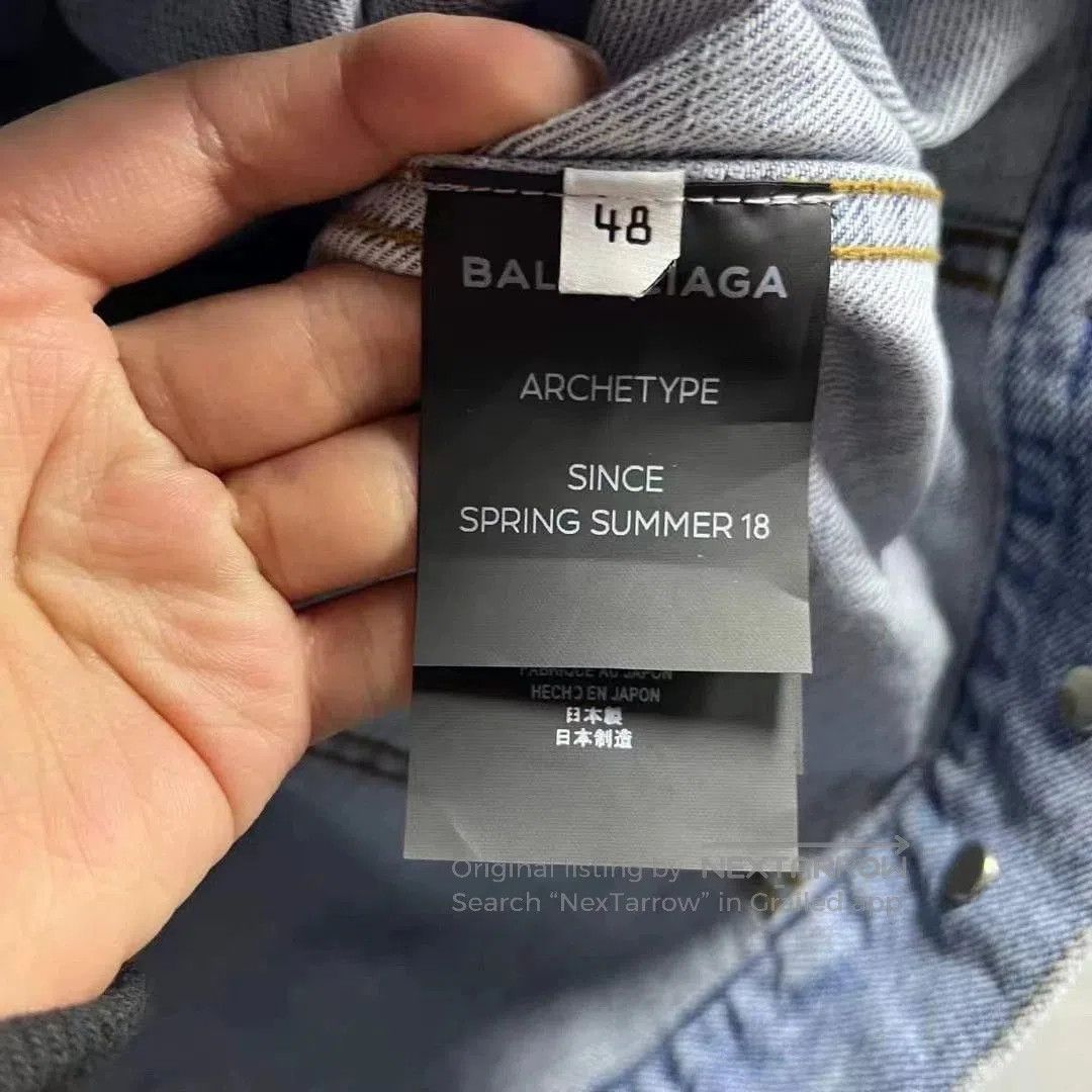 Balenciaga Balenciaga Blue Logo Denim Jacket. Size US M / EU 48-50 / 2 - 6 Thumbnail