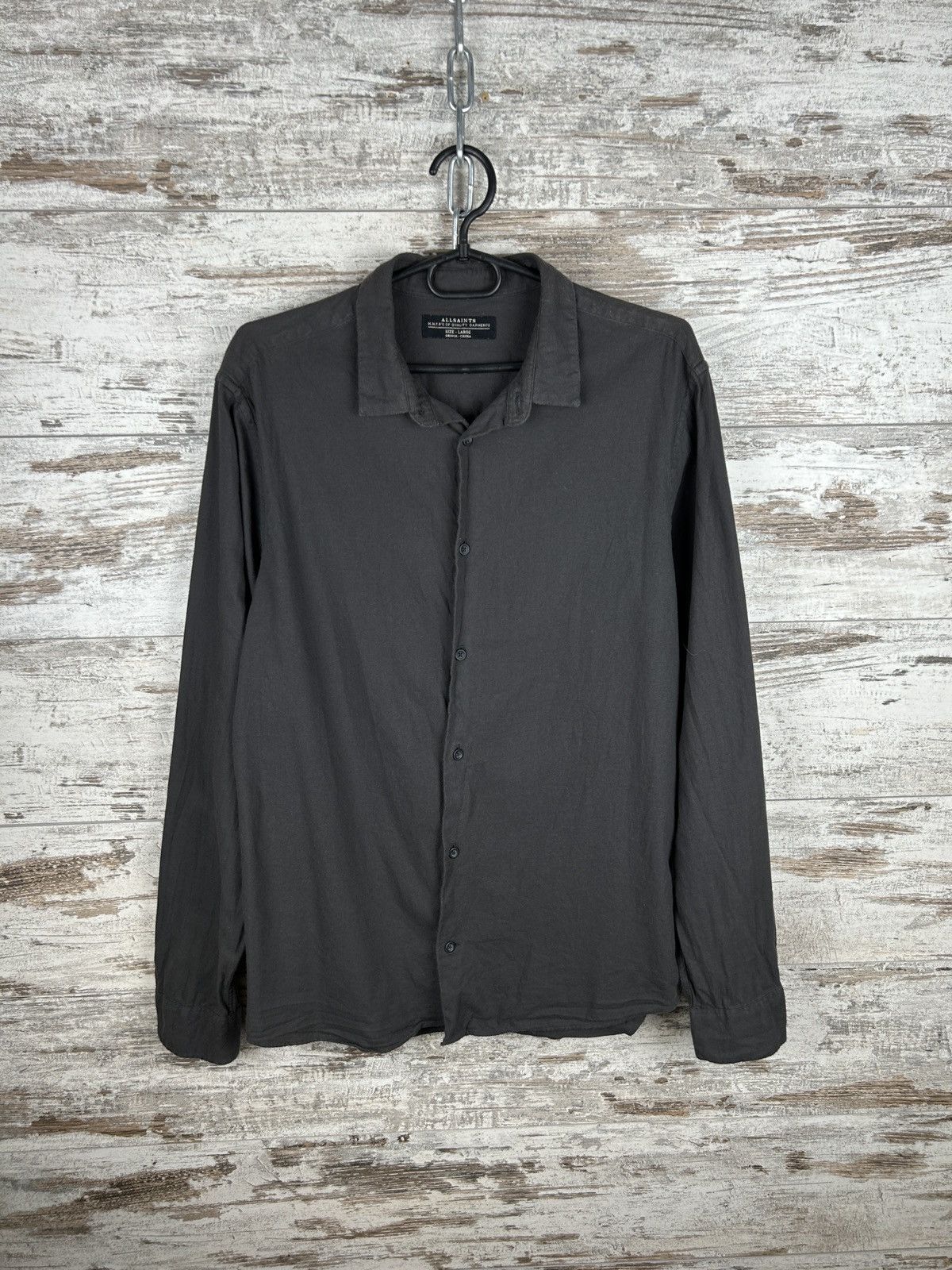 Allsaints × Japanese Brand × Vintage Mens Vintage AllSaints Ls shirts button up luxury garment Size US L / EU 52-54 / 3 - 2 Thumbnail
